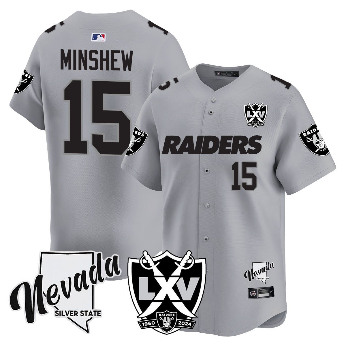 Men's Gardner Minshew Las Vegas Raiders 2024 Vapor Premier Limited Silver Jersey - 65th Anniversary - All Stitched