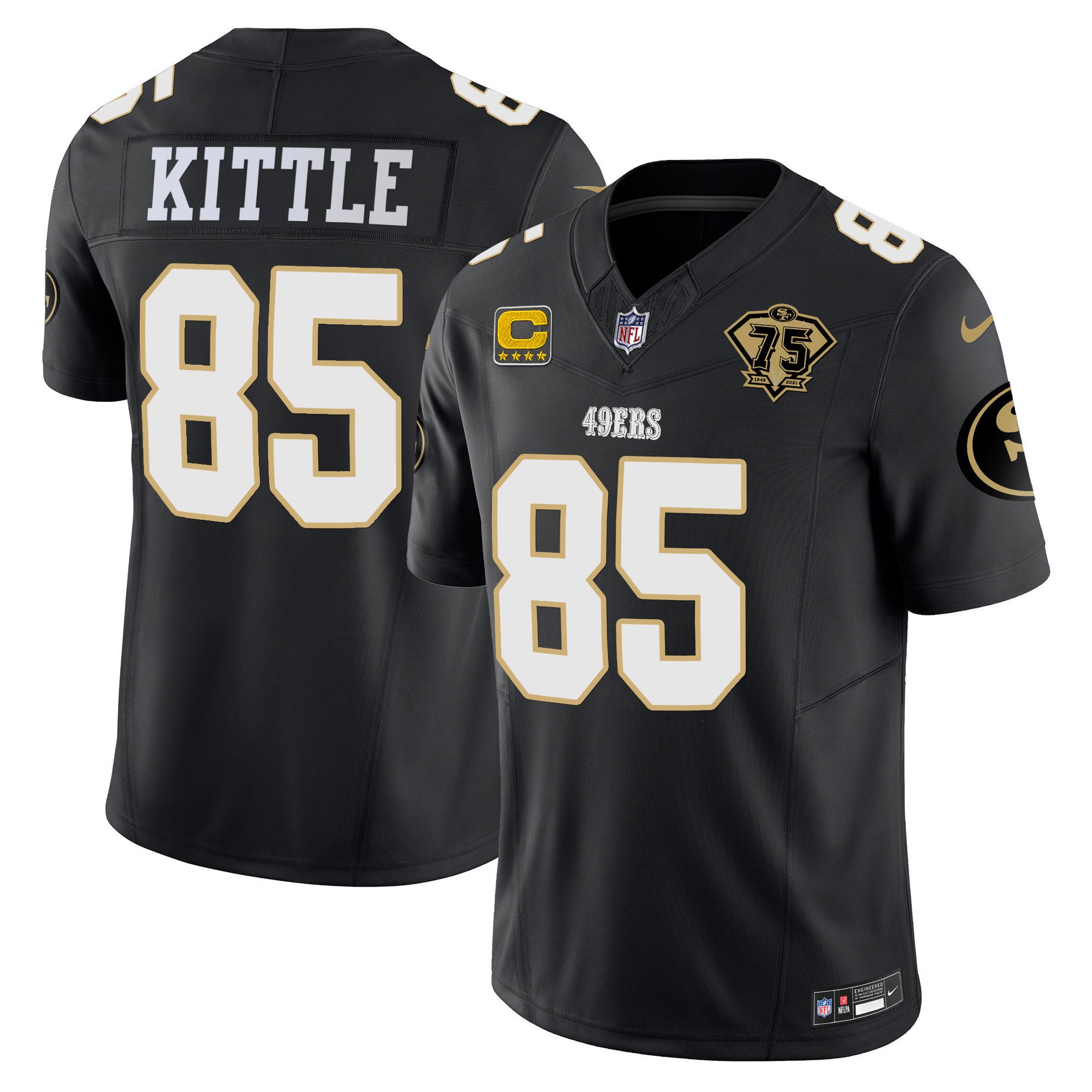 Men's George Kittle San Francisco 49ers Special Vapor Limited Black Jersey - All Stitched