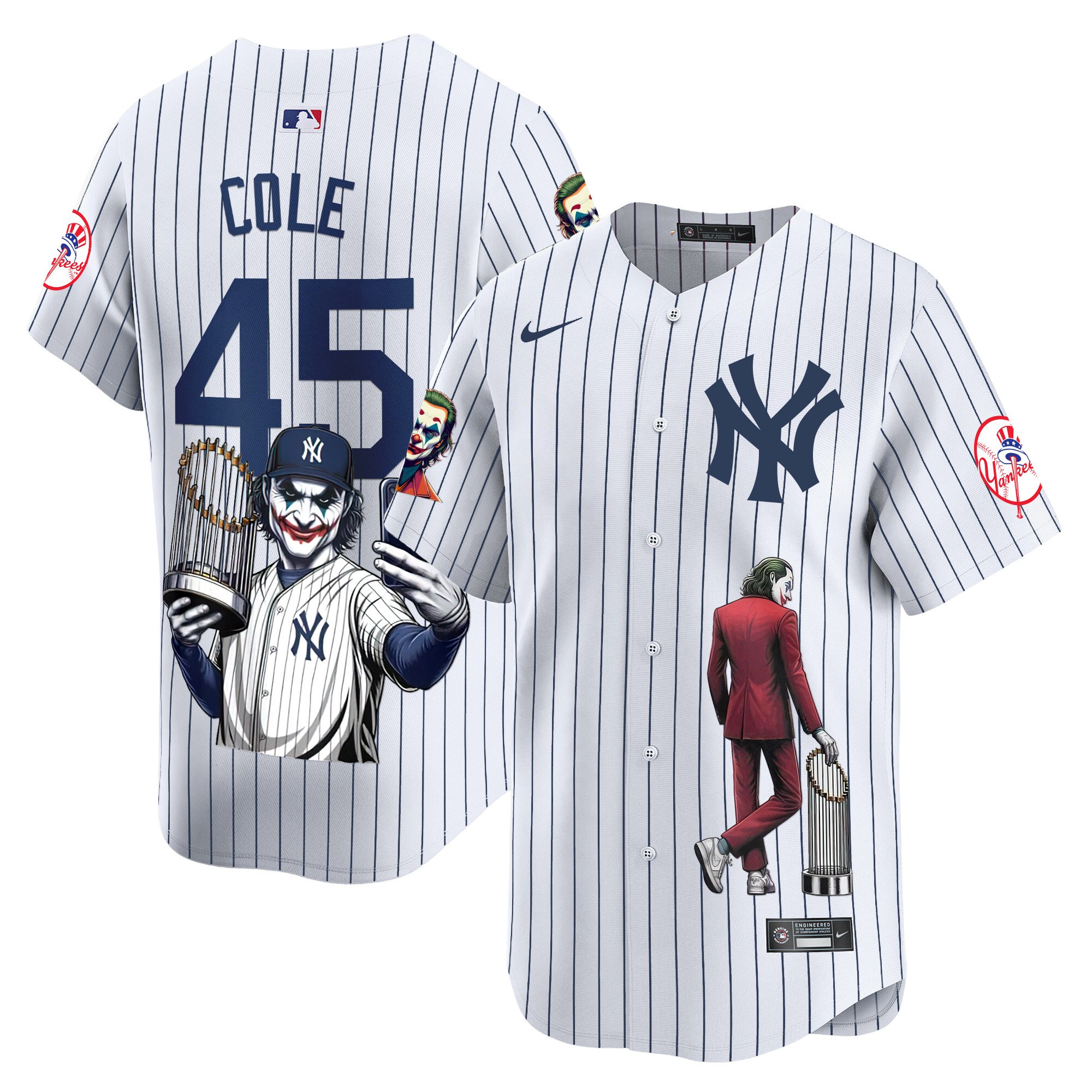 Men's Gerrit Cole New York Yankees Joker Vapor Premier Limited White Jersey - Printed