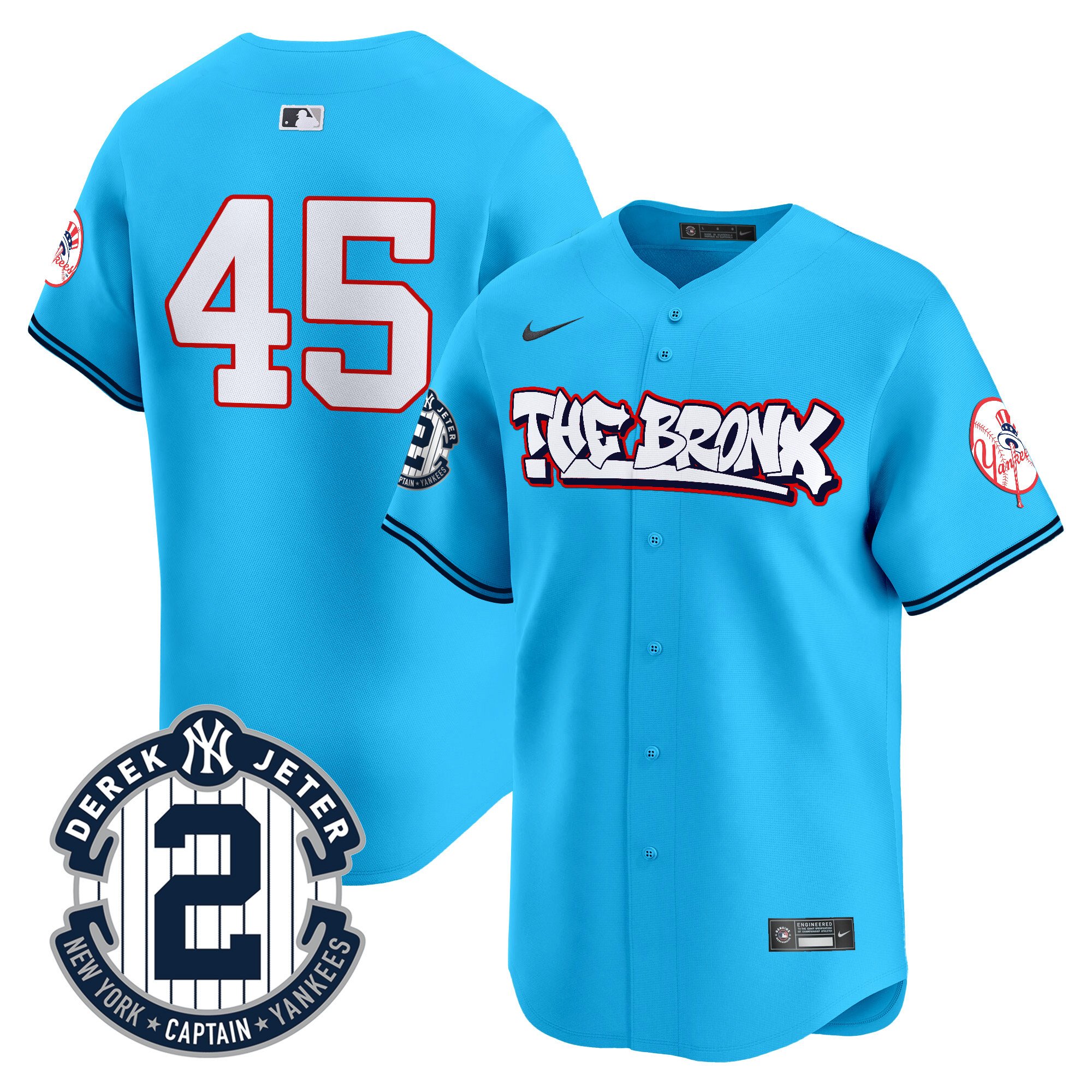 Men's Gerrit Cole New York Yankees The Bronx Graffiti Vapor Premier Limited Light Blue Jersey V8 - All Stitched
