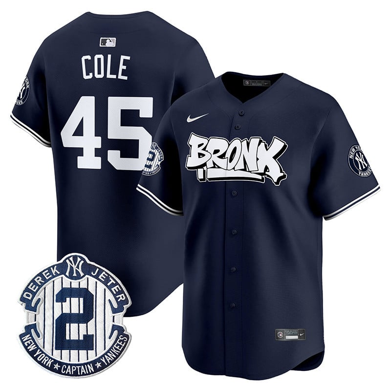Men's Gerrit Cole New York Yankees The Bronx Graffiti Vapor Premier Limited Navy Jersey V3 - All Stitched