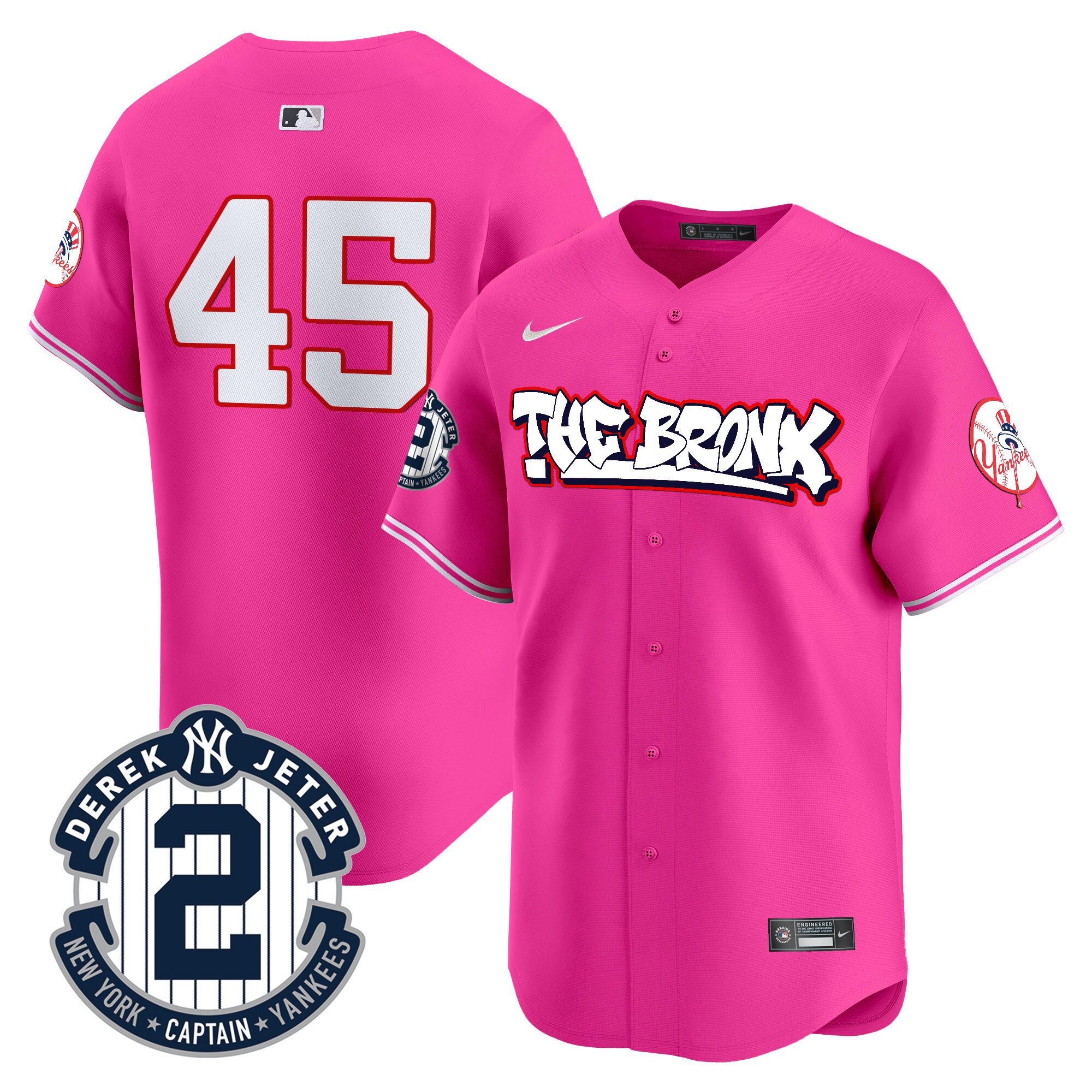 Men's Gerrit Cole New York Yankees The Bronx Graffiti Vapor Premier Limited Pink Jersey V8 - All Stitched