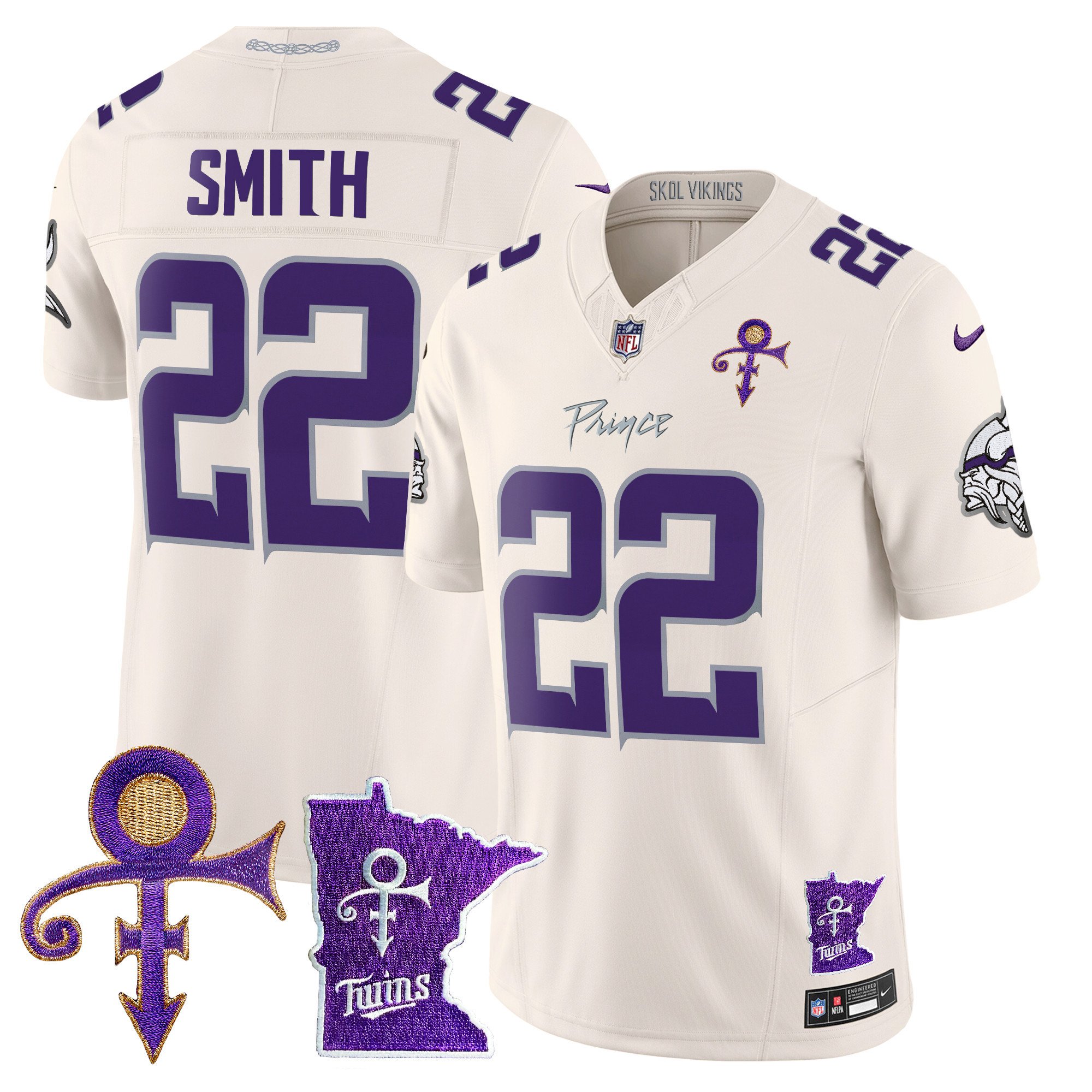 Men's Harrison Smith Minnesota Vikings 2024 Prince Vapor Limited Cream Jersey V2 - All Stitched