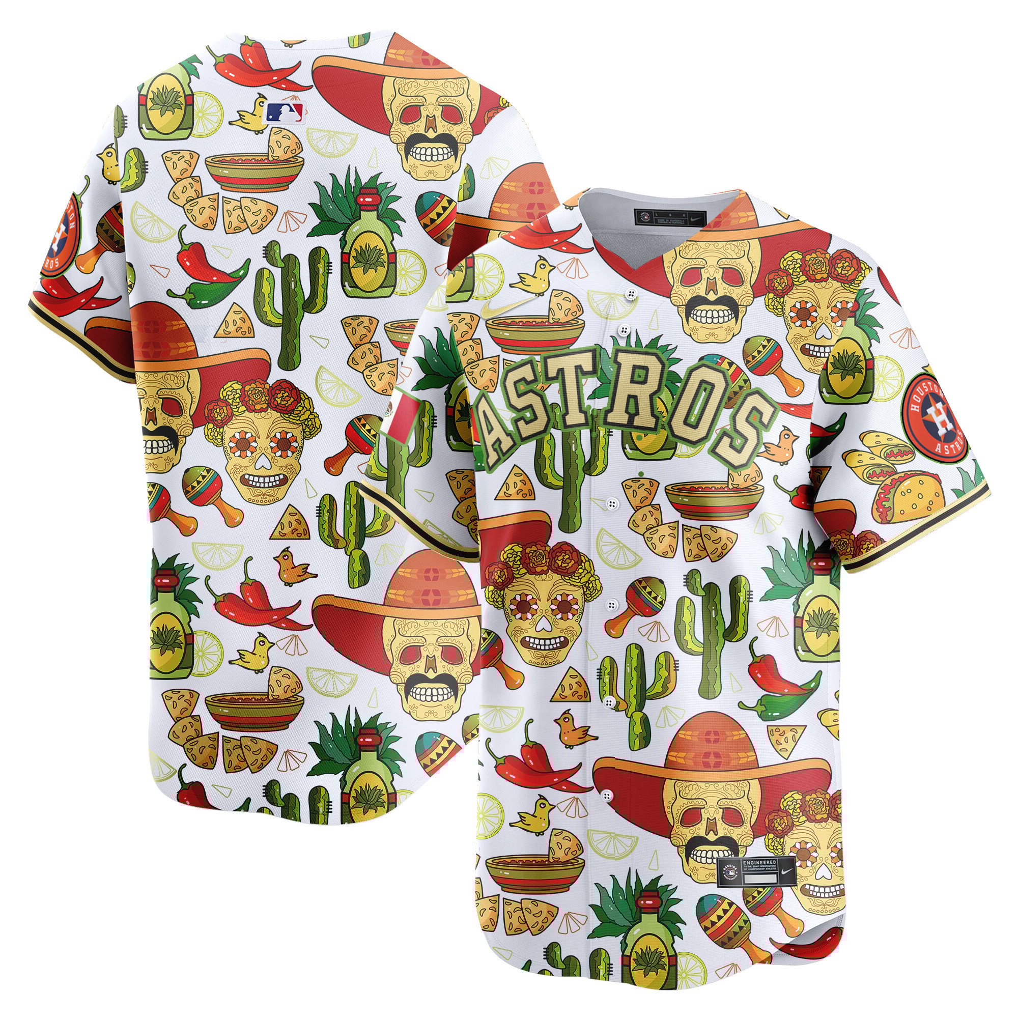 Men's Houston Astros Mexico Cinco De Mayo Vapor Premier Limited White Jersey - Printed