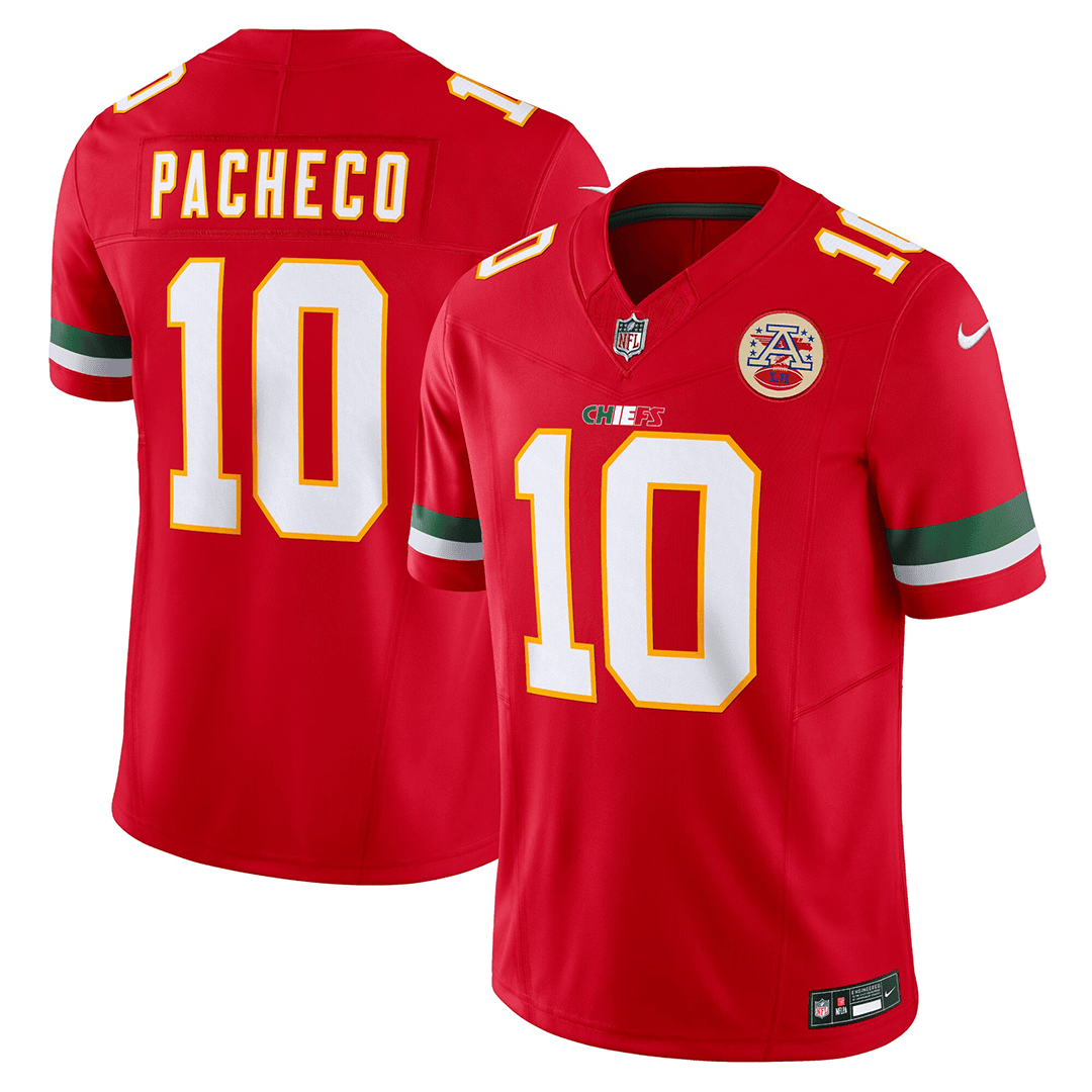Men's Isiah Pacheco Kansas City Chiefs Mexico Edition Vapor Limited Red Jersey - All Stitched