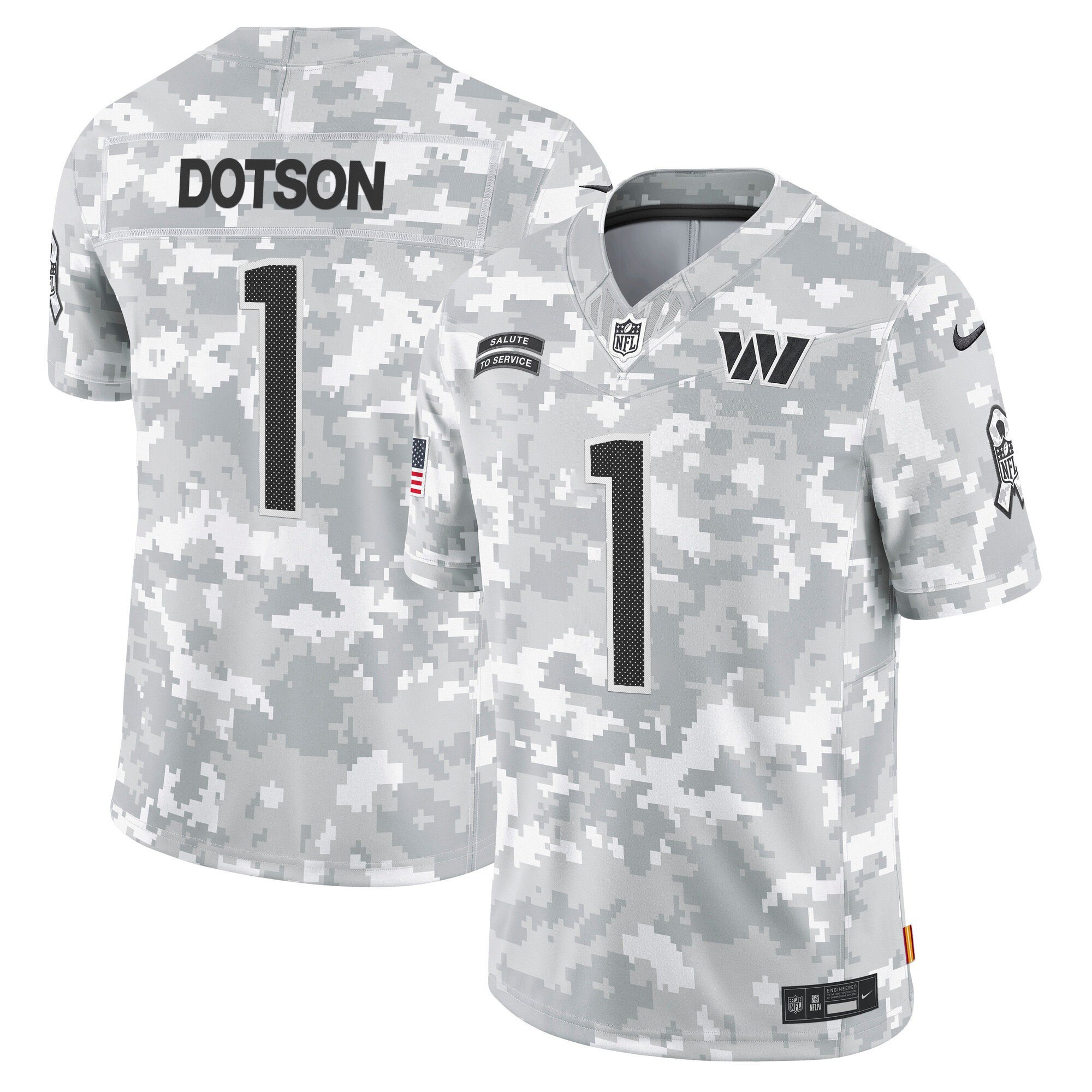 Men's Jahan Dotson Washington Commanders 2024 Salute to Service Vapor Limited Jersey - Arctic Camo - All Stitched
