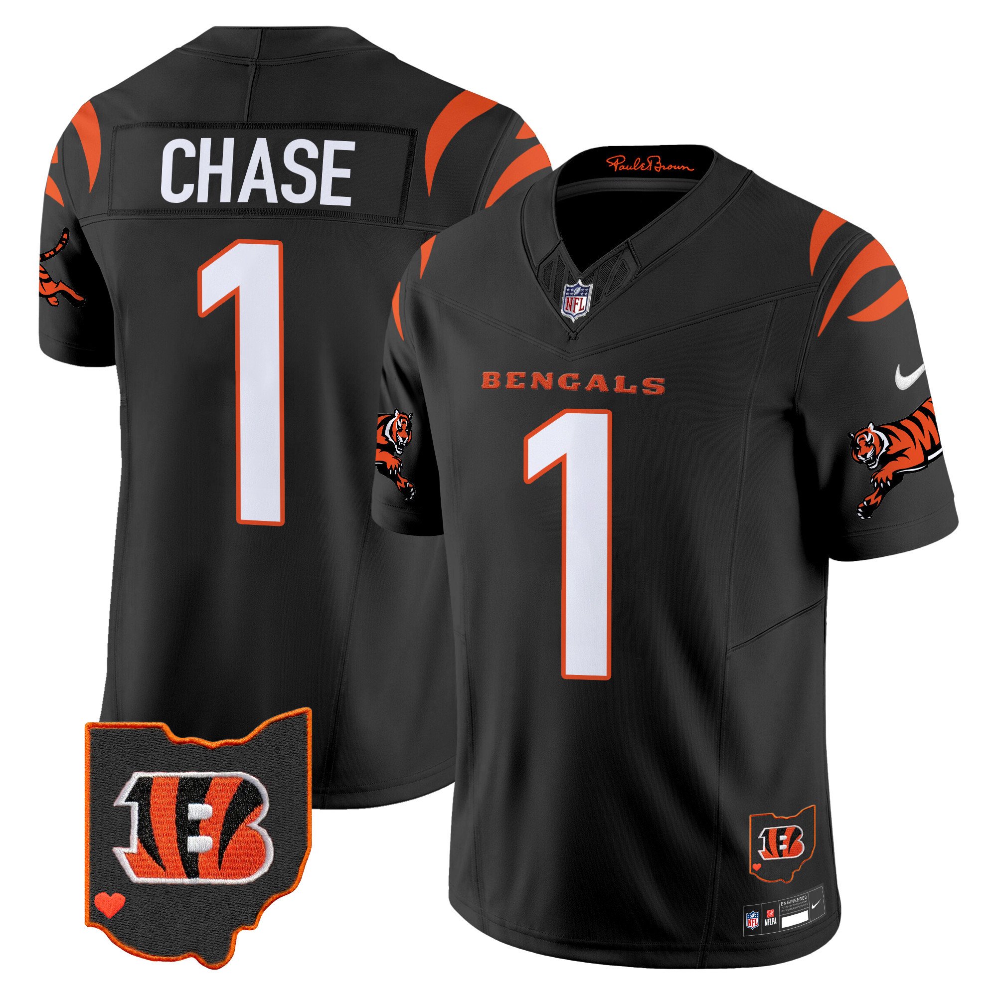 Men's Ja'Marr Chase Cincinnati Bengals 2024 Vapor Limited Black Jersey - All Stitched