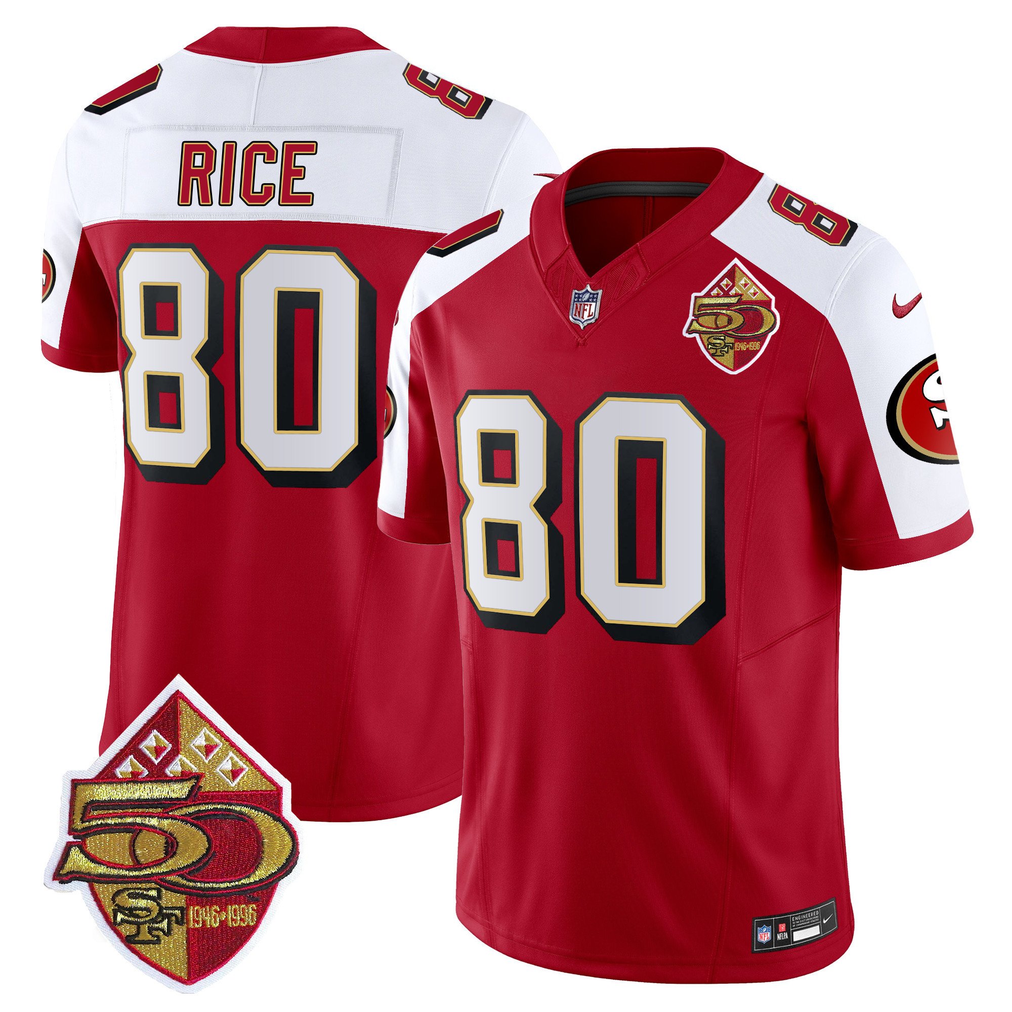 Men's Jerry Rice San Francisco 49ers 1996 Throwback Vapor Limited Alternate Jersey - All Stitched