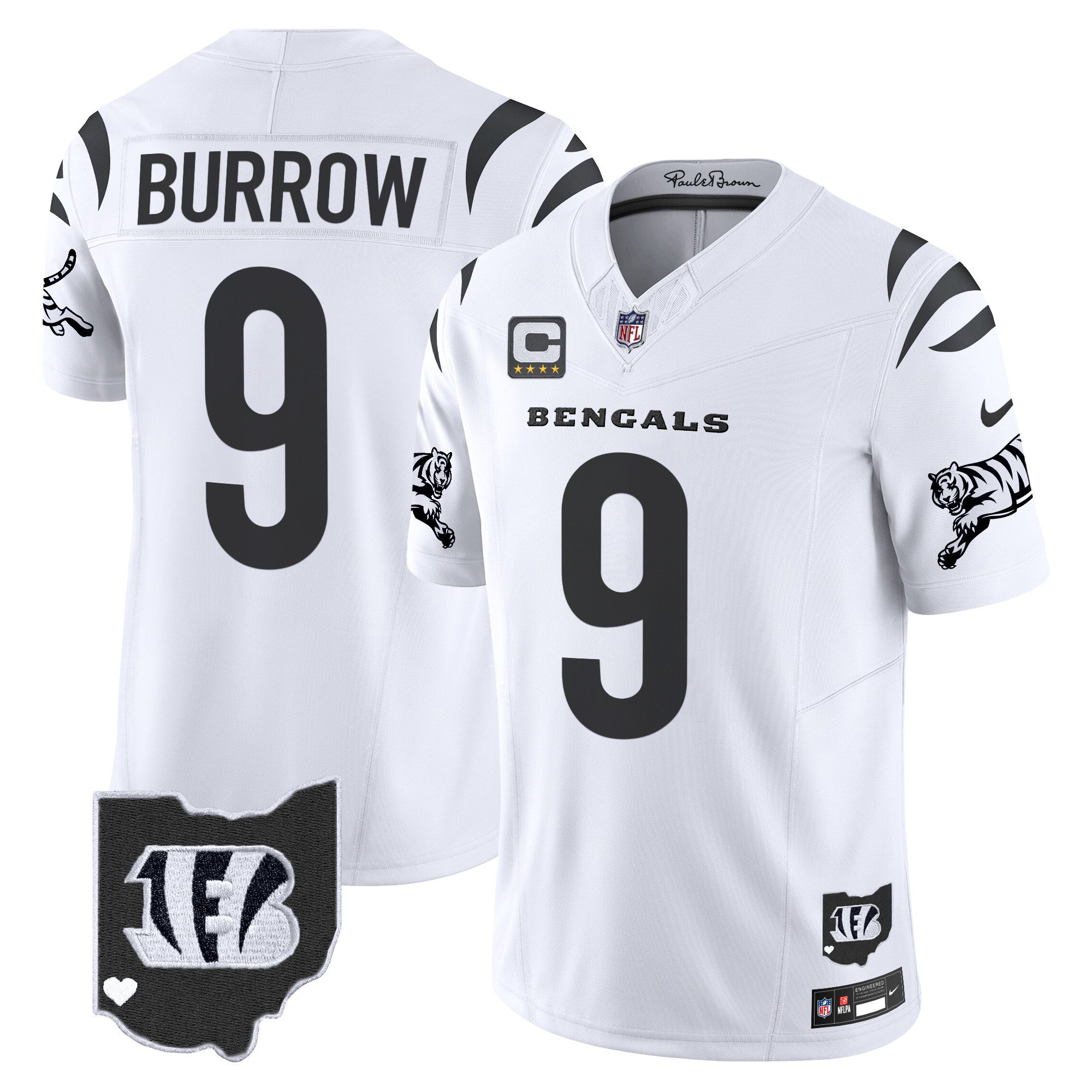 Men's Joe Burrow Cincinnati Bengals 2024 Vapor Limited White Limited Jersey - All Stitched