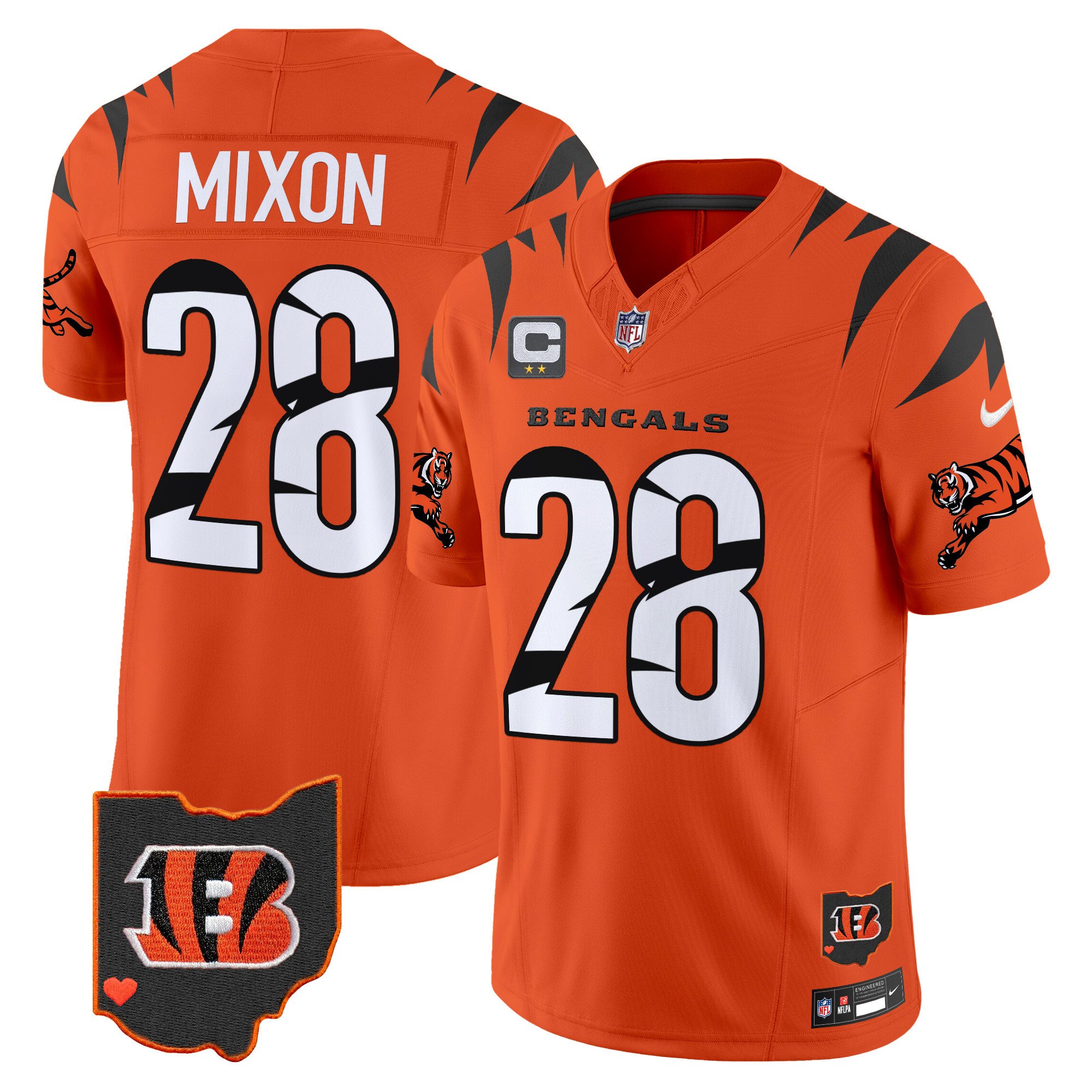 Men's Joe Mixon Cincinnati Bengals Special Vapor Limited Orange Jersey - All Stitched