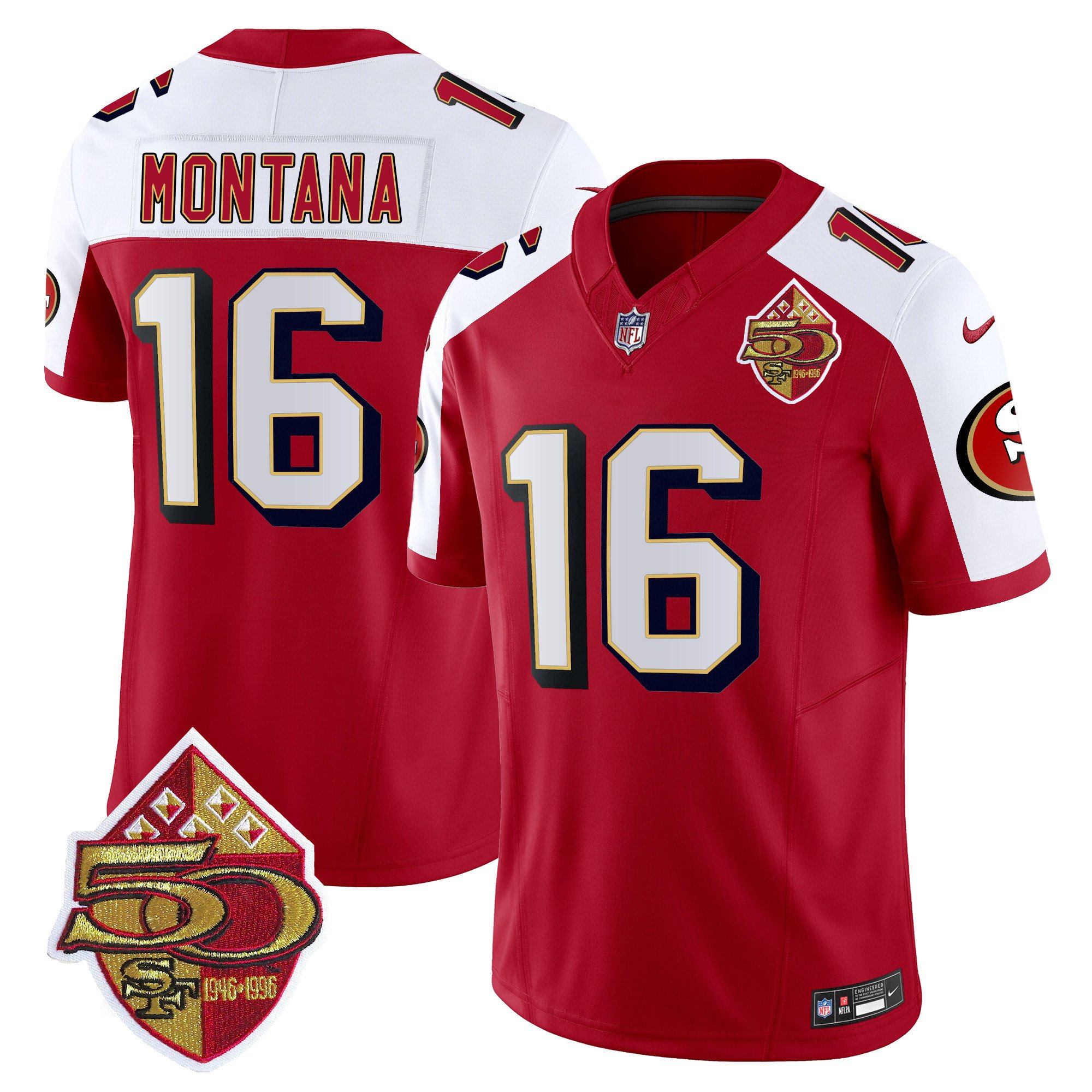Men's Joe Montana San Francisco 49ers 1996 Throwback Vapor Limited Alternate Jersey - All Stitched