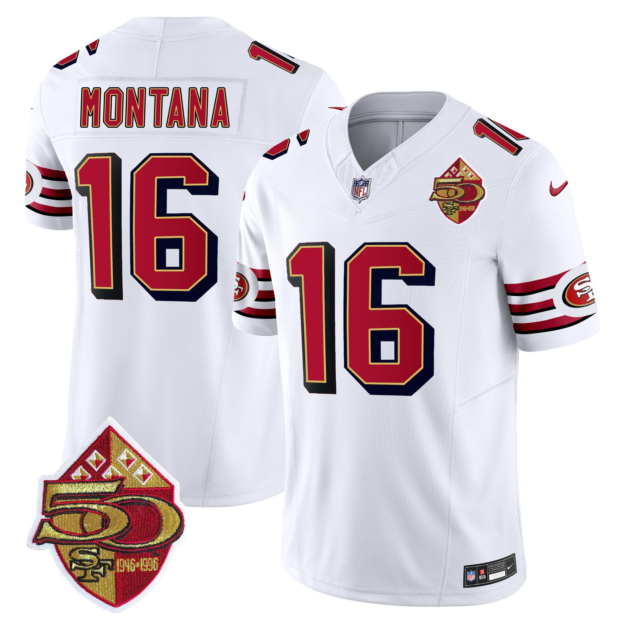 Men's Joe Montana San Francisco 49ers 1996 Throwback Vapor Limited White Jersey - All Stitched