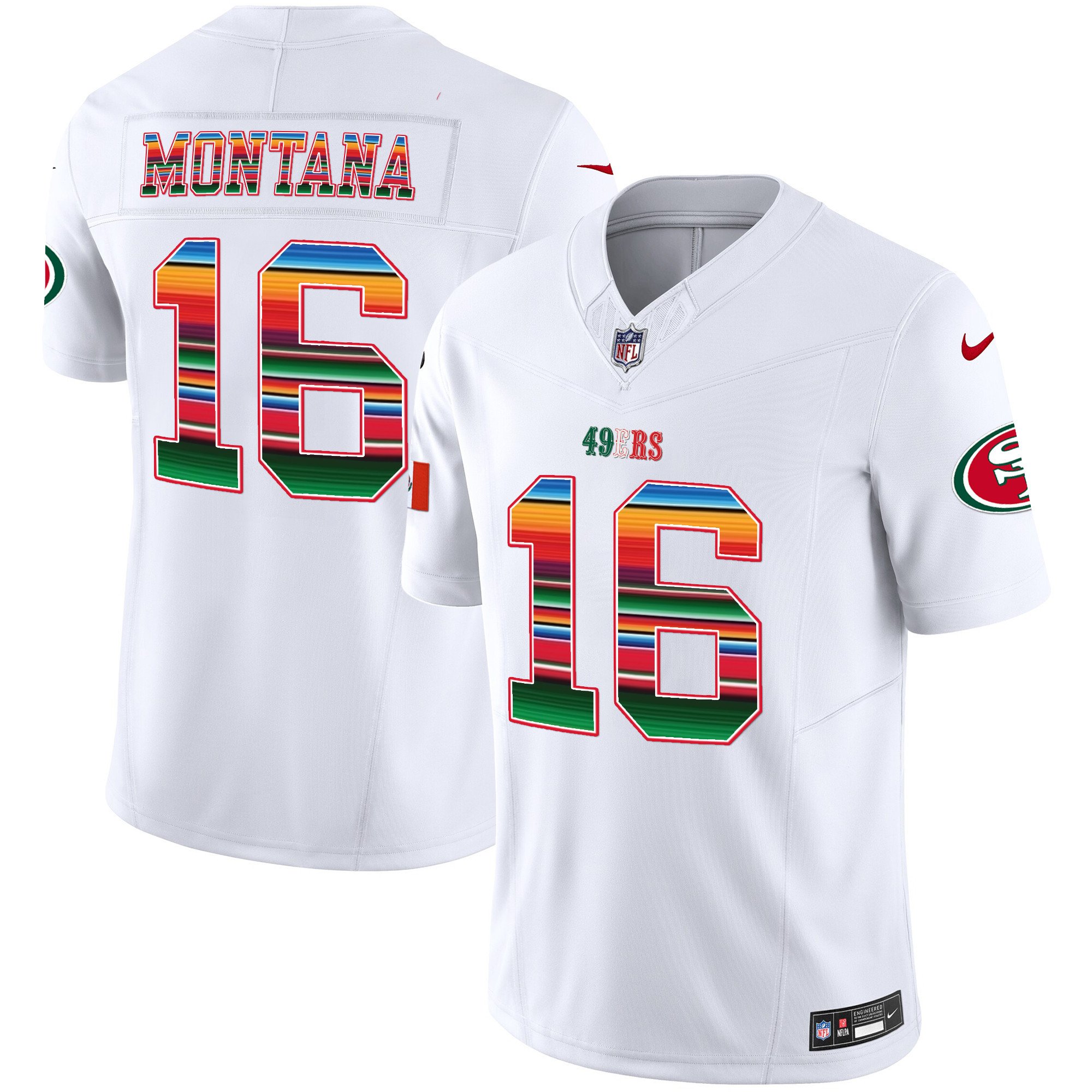 Men's Joe Montana San Francisco 49ers Mexico Vapor White Jersey V3 - All Stitched