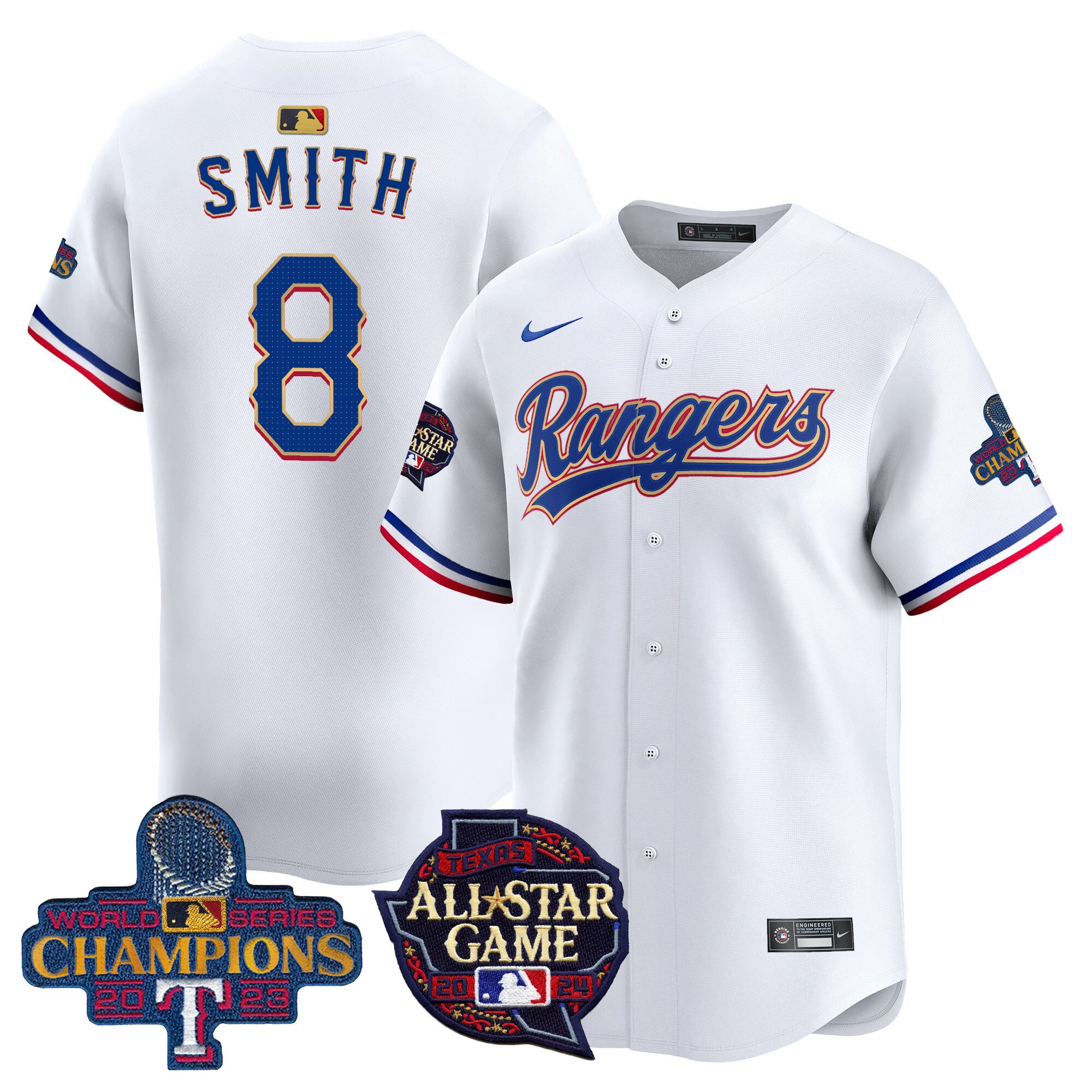 Men's Josh Smith Texas Rangers 2024 All Star Game Patch Vapor Premier Limited White Jersey - All Stitched