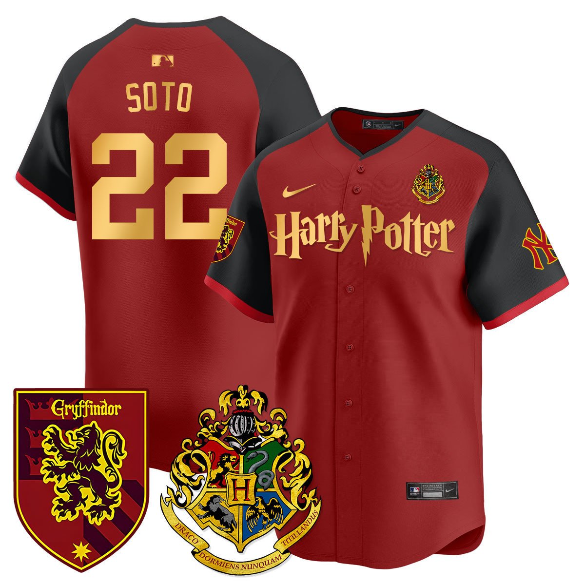 Men's Juan Soto New York Yankees 2024 Harry Potter Vapor Premier Limited Griffindor Jersey - Printed