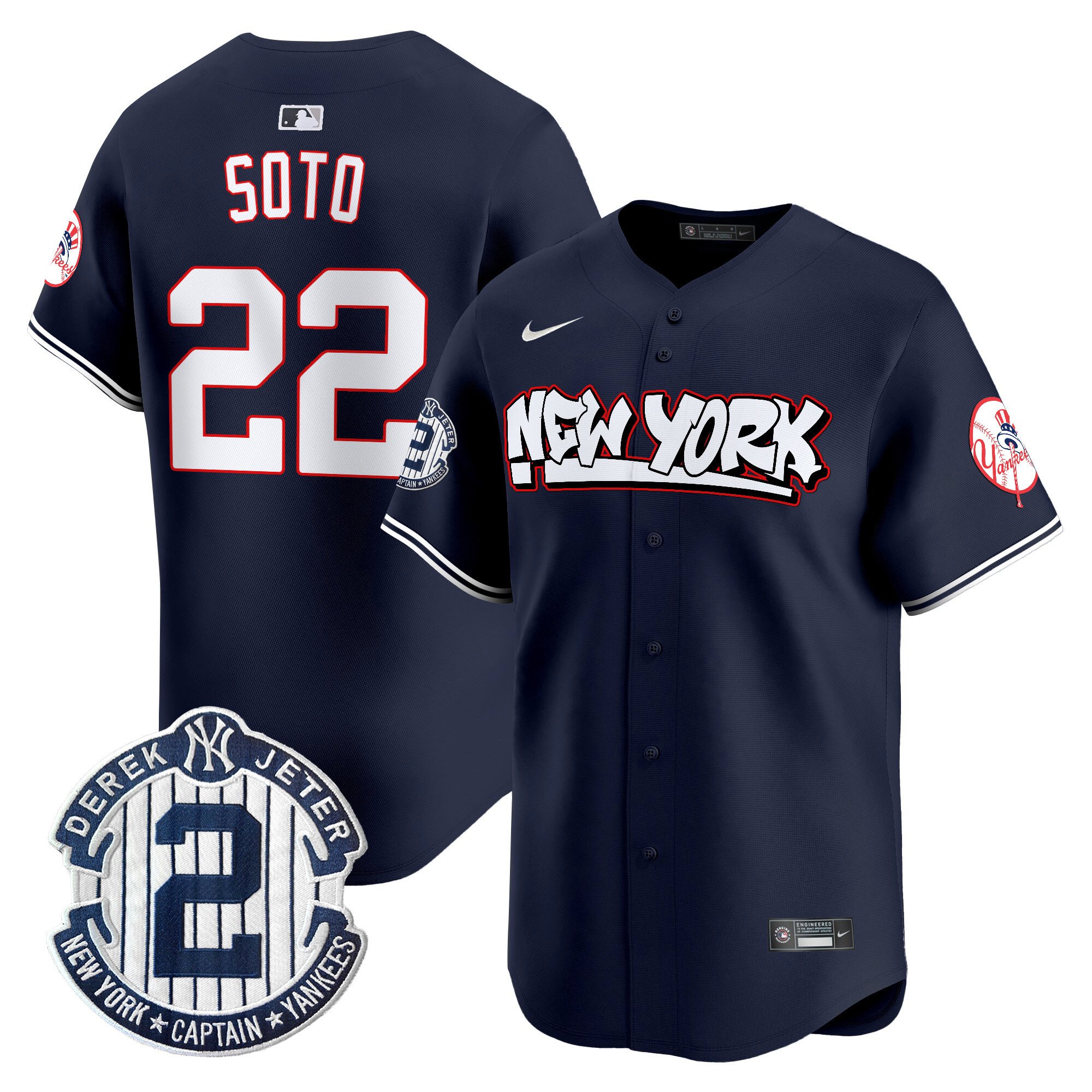 Men's Juan Soto New York Yankees Graffiti Vapor Premier Limited Navy Jersey V2 - All Stitched
