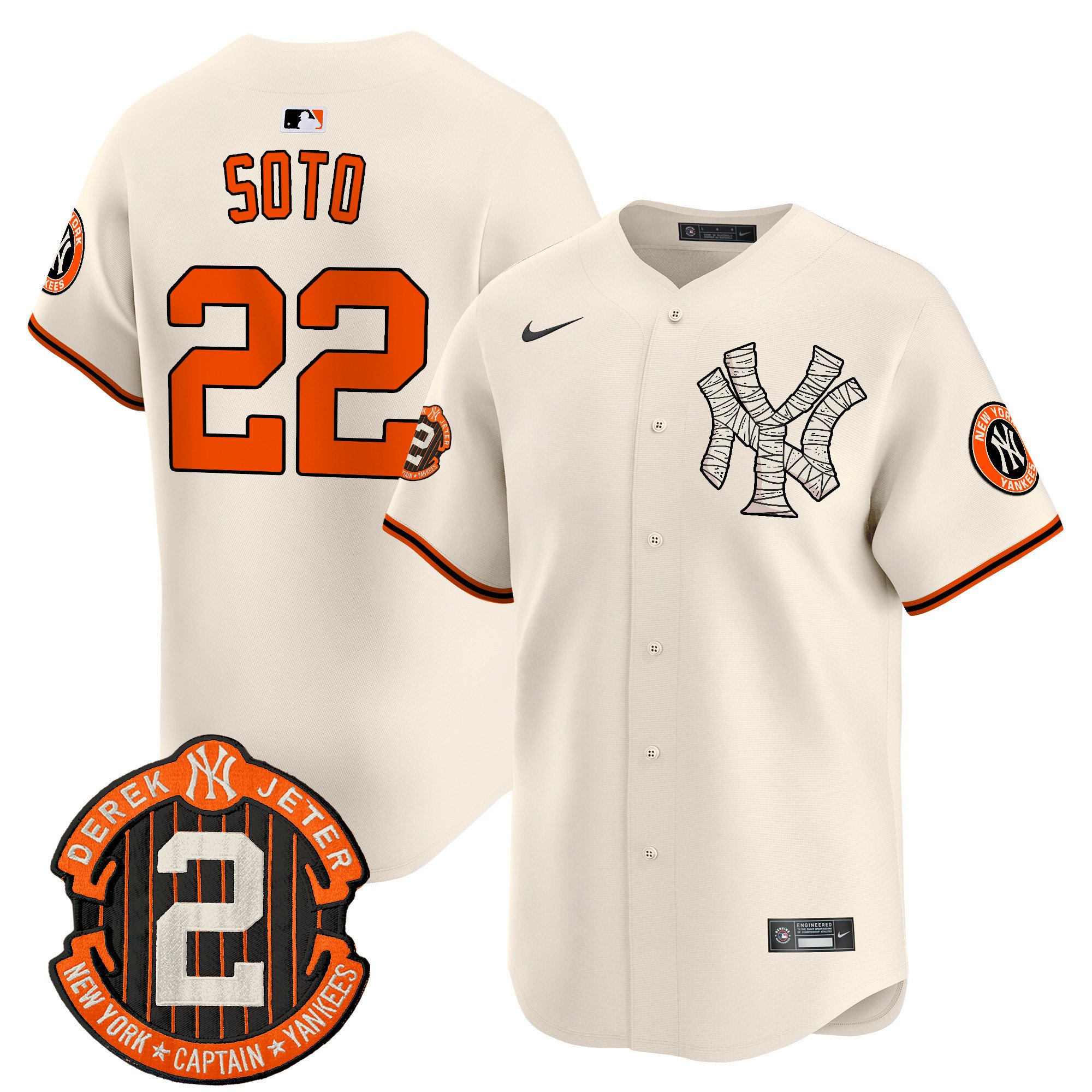 Men's Juan Soto New York Yankees Halloween Vapor Premier Limited Cream Jersey - All Stitched