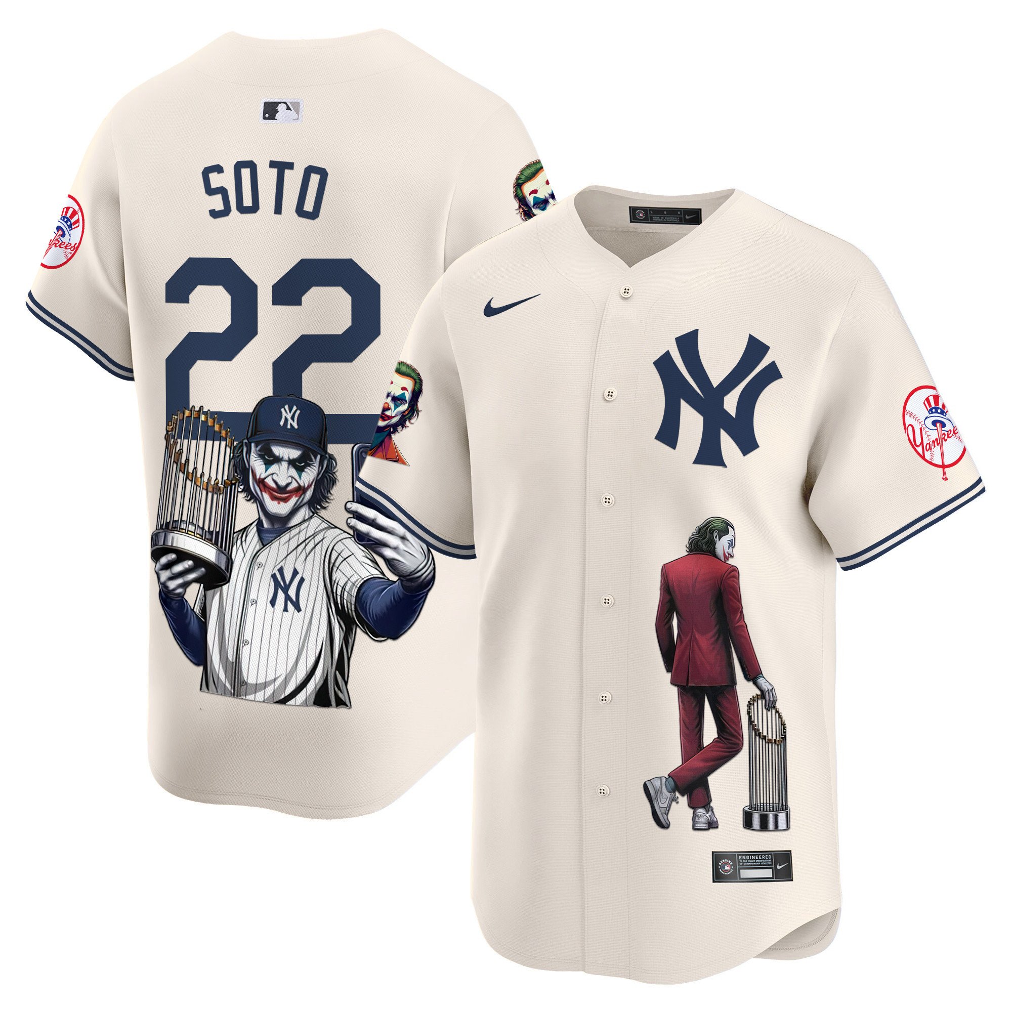 Men's Juan Soto New York Yankees Joker Vapor Premier Limited Cream Jersey - Printed