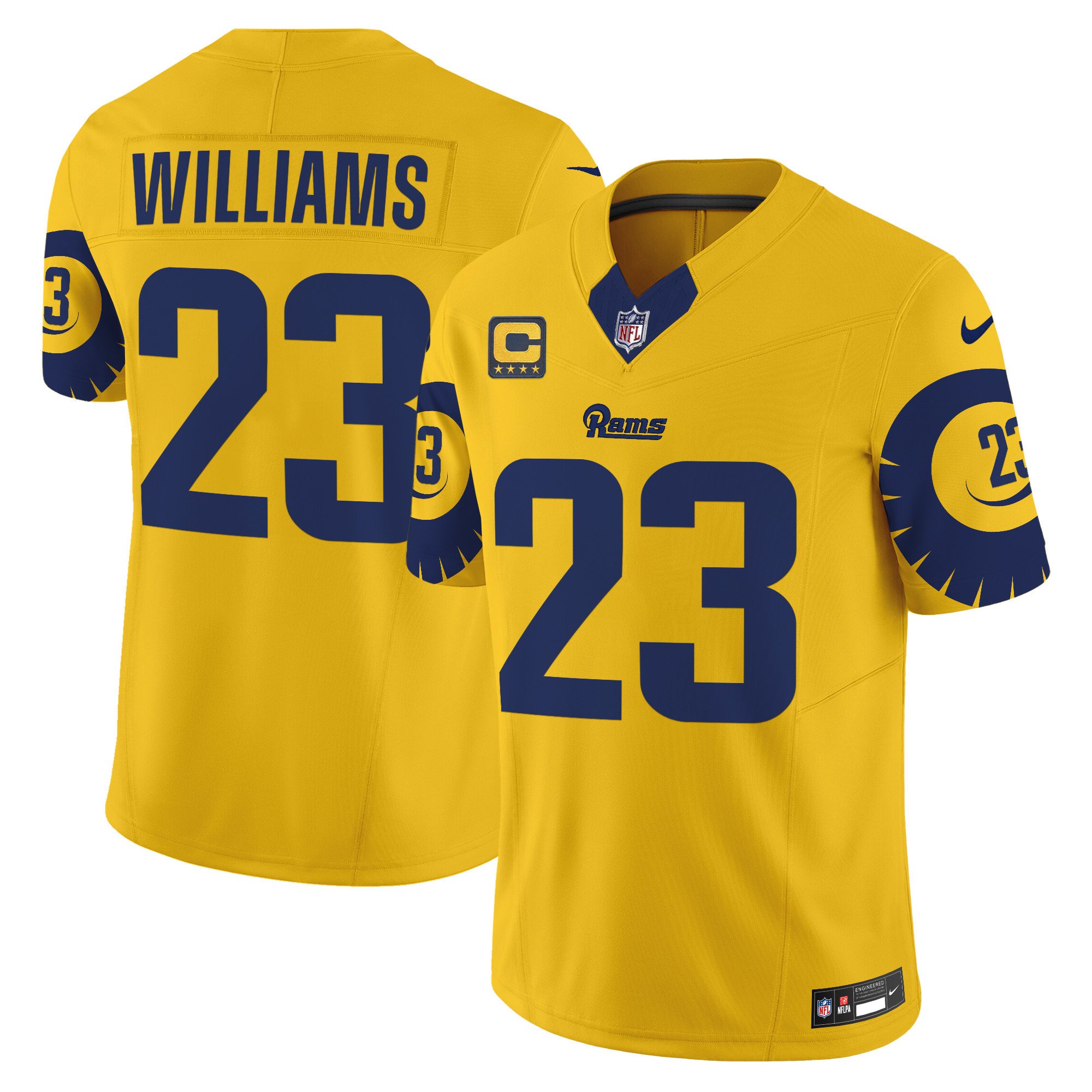 Men's Kyren Williams Los Angeles Rams Special Vapor Limited Gold Jersey - All Stitched
