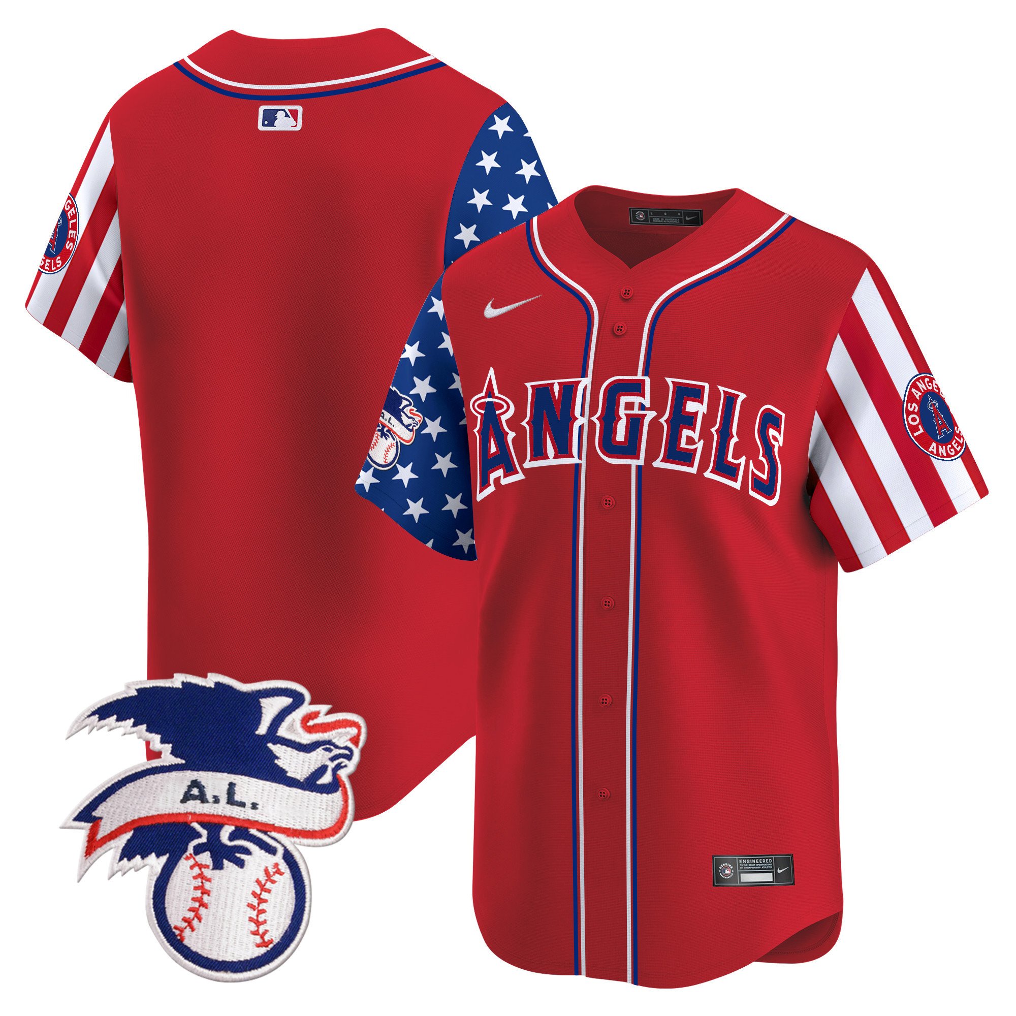 Men's Los Angeles Angels 2024 Fourth of July Vapor Premier Limited Red Jersey - All Stitched
