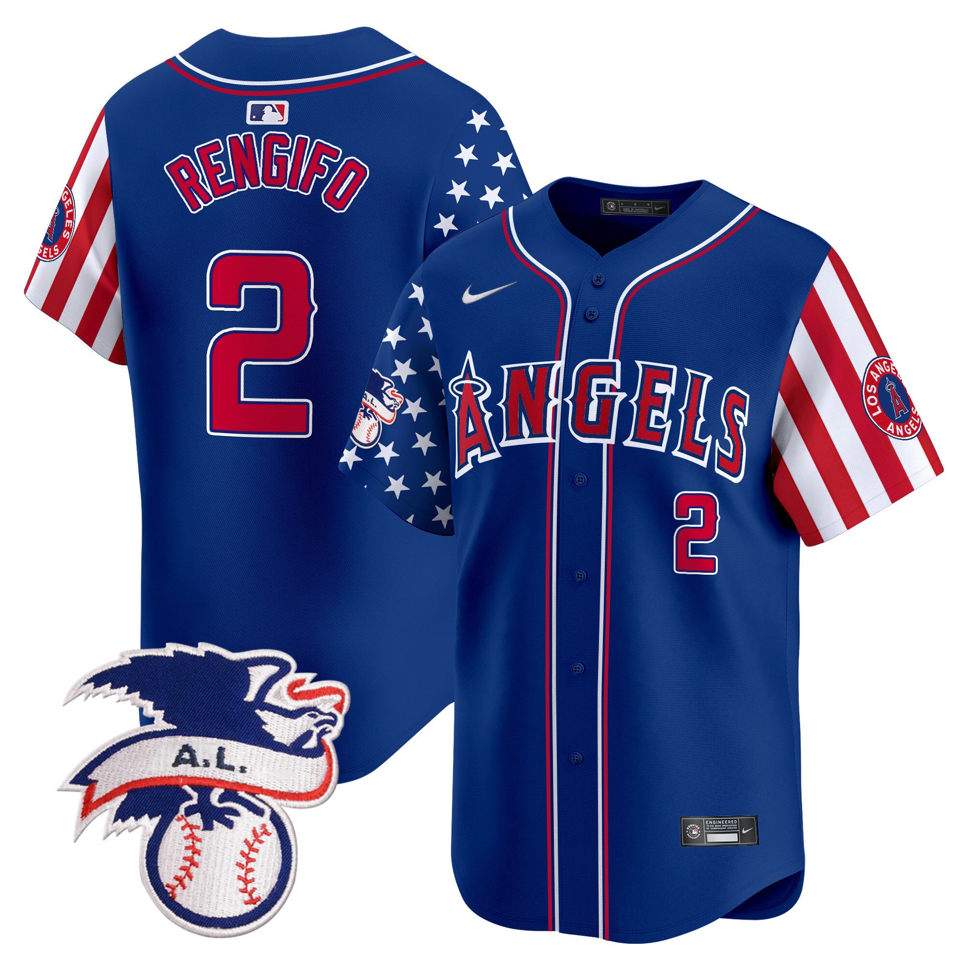 Men's Luis Rengifo Los Angeles Angels 2024 Fourth of July Vapor Premier Limited Royal Jersey - All Stitched