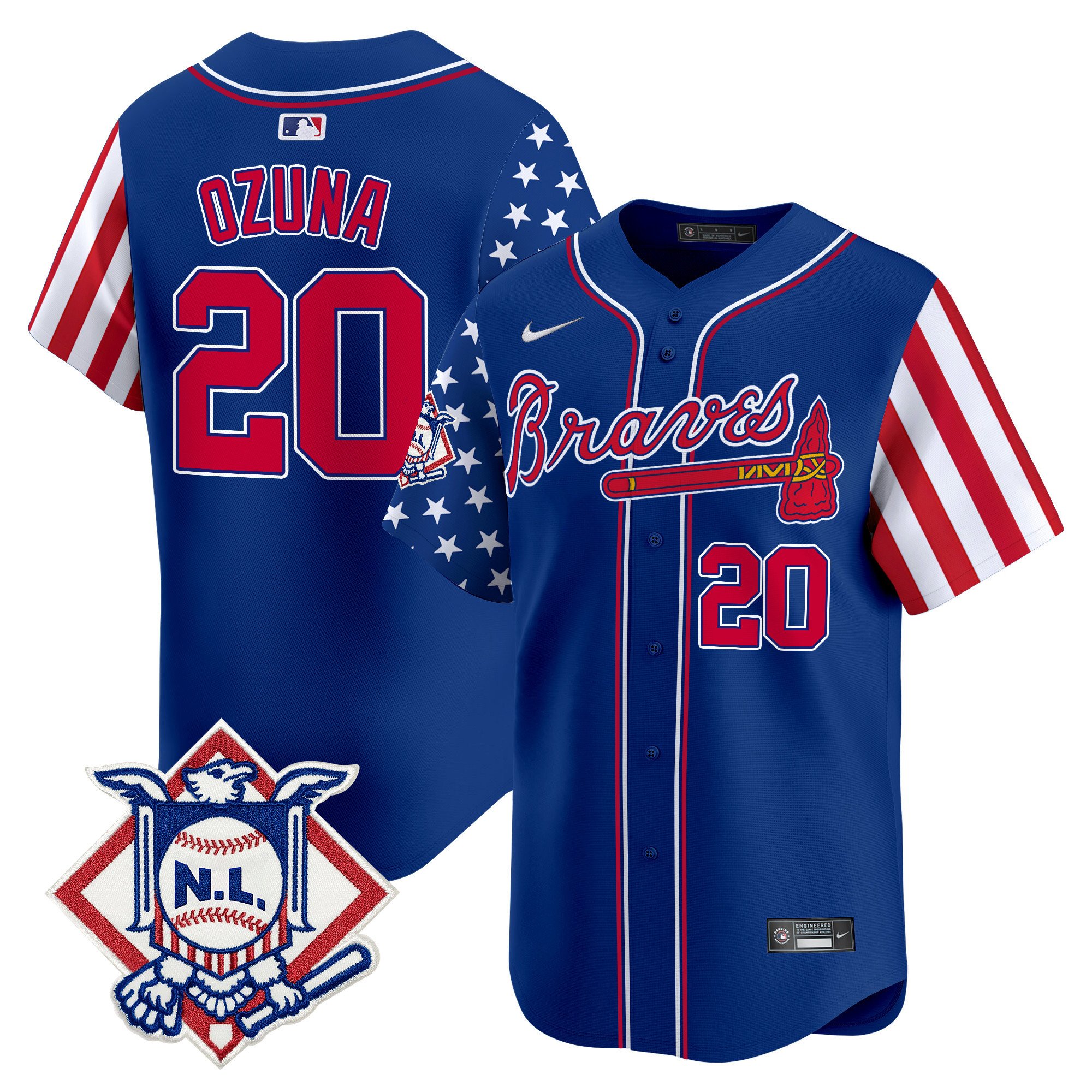 Men's Marcell Ozuna Atlanta Braves 2024 Fourth of July Vapor Premier Limited Royal Jersey V2 - All Stitched