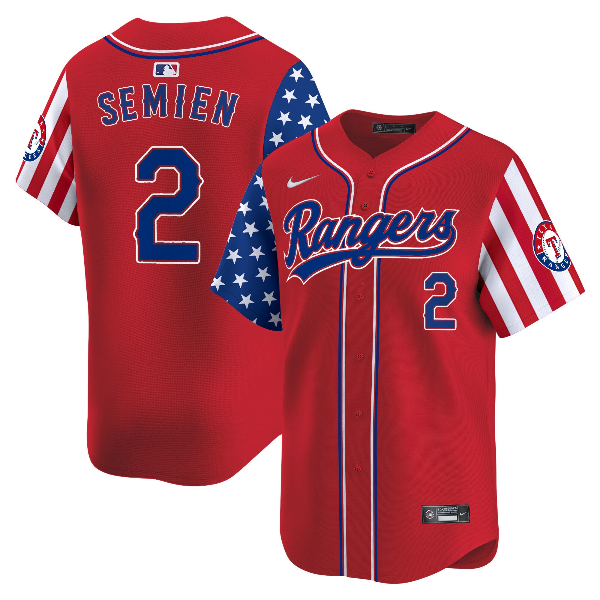 Men's Marcus Semien Texas Rangers 2024 Independence Day Vapor Premier Limited Red Jersey - All Stitched
