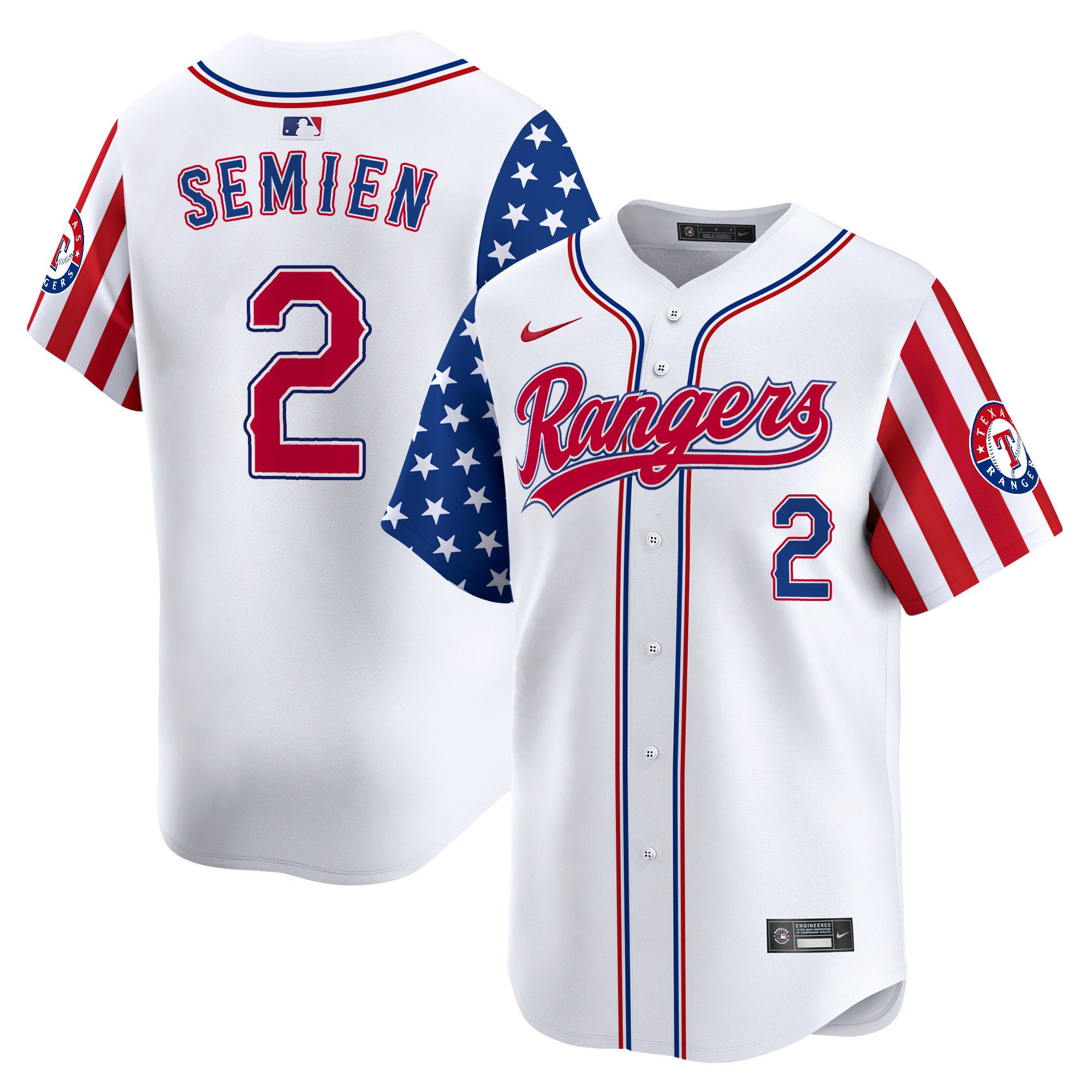 Men's Marcus Semien Texas Rangers 2024 Independence Day Vapor Premier Limited White Jersey - All Stitched