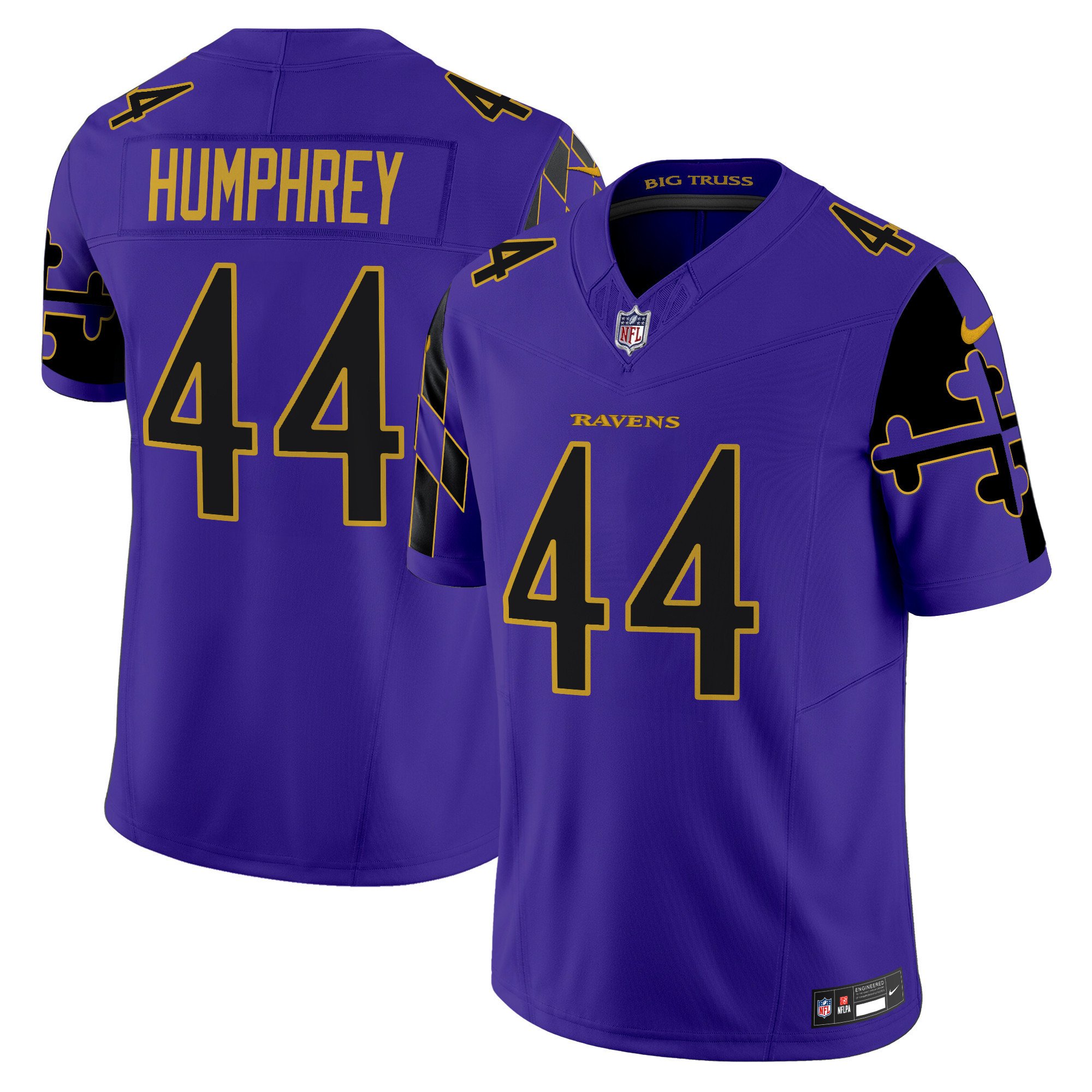 Men's Marlon Humphrey Baltimore Ravens Maryland Flag Vapor Limited Purple Limited Jersey - All Stitched