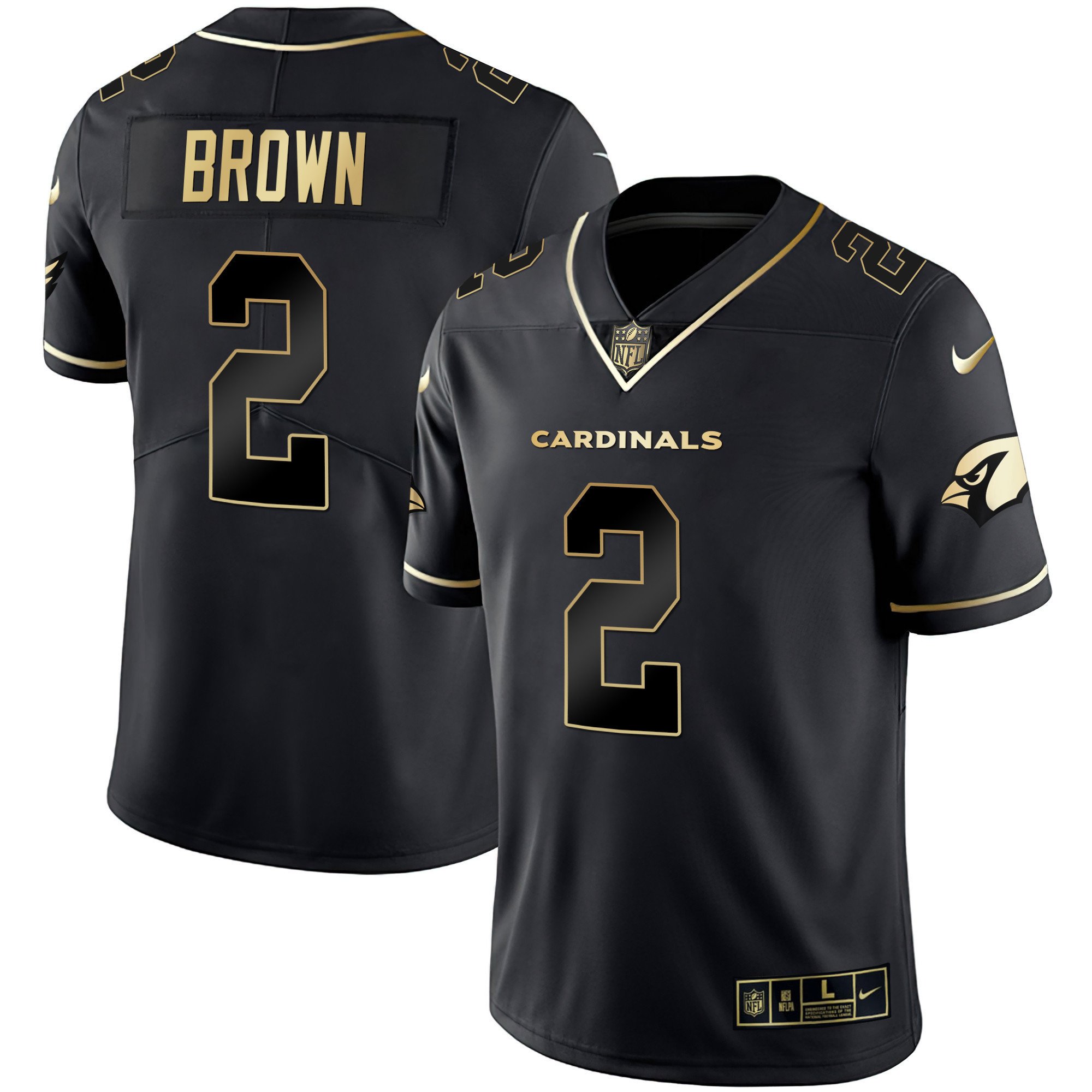Men's Marquise Brown Arizona Cardinals Black Gold & White Gold Vapor Limited Black Gold Jersey - All Stitched