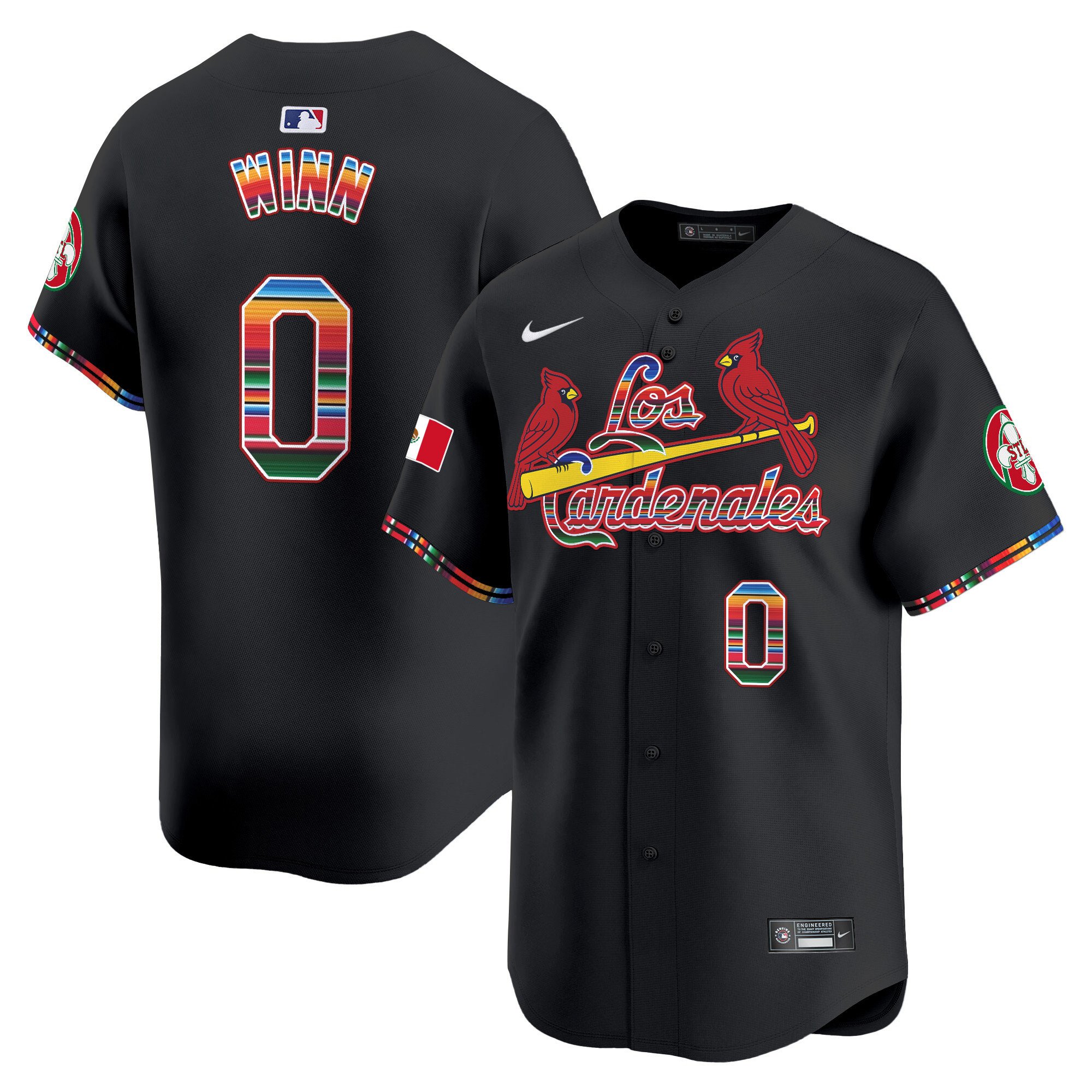 Men's Masyn Winn St. Louis Cardinals Fiesta Cardenales Vapor Premier Limited Black Jersey - All Stitched