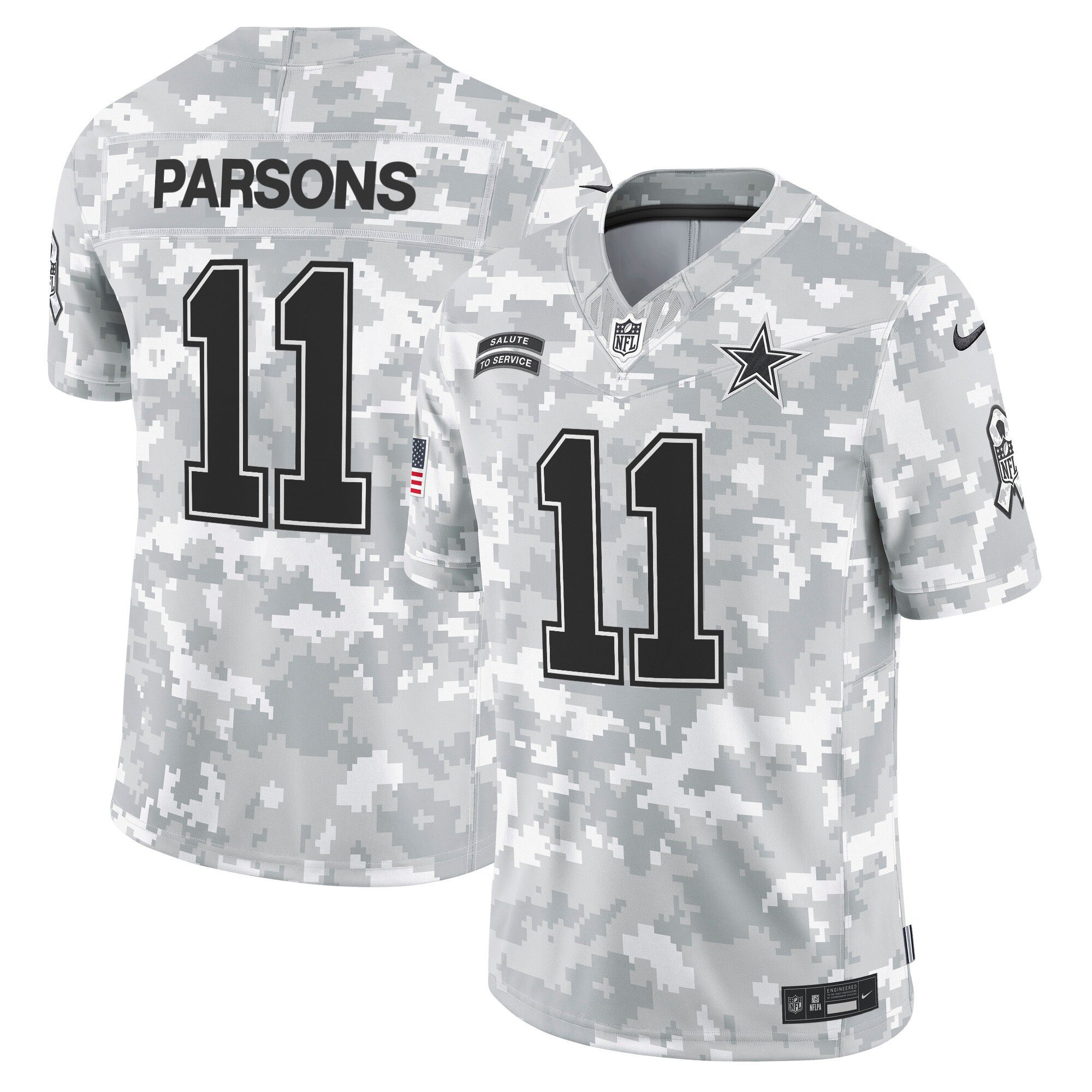 Men's Micah Parsons Dallas Cowboys 2024 Salute to Service Vapor Limited Arctic Camo Jersey - All stitched