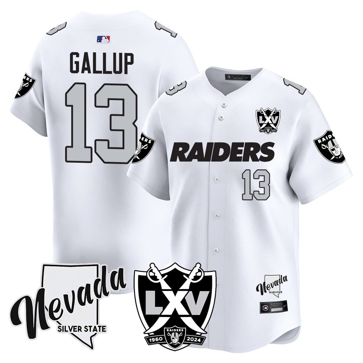 Men's Michael Gallup Las Vegas Raiders 2024 Vapor Premier Limited White Jersey - 65th Anniversary - All Stitched