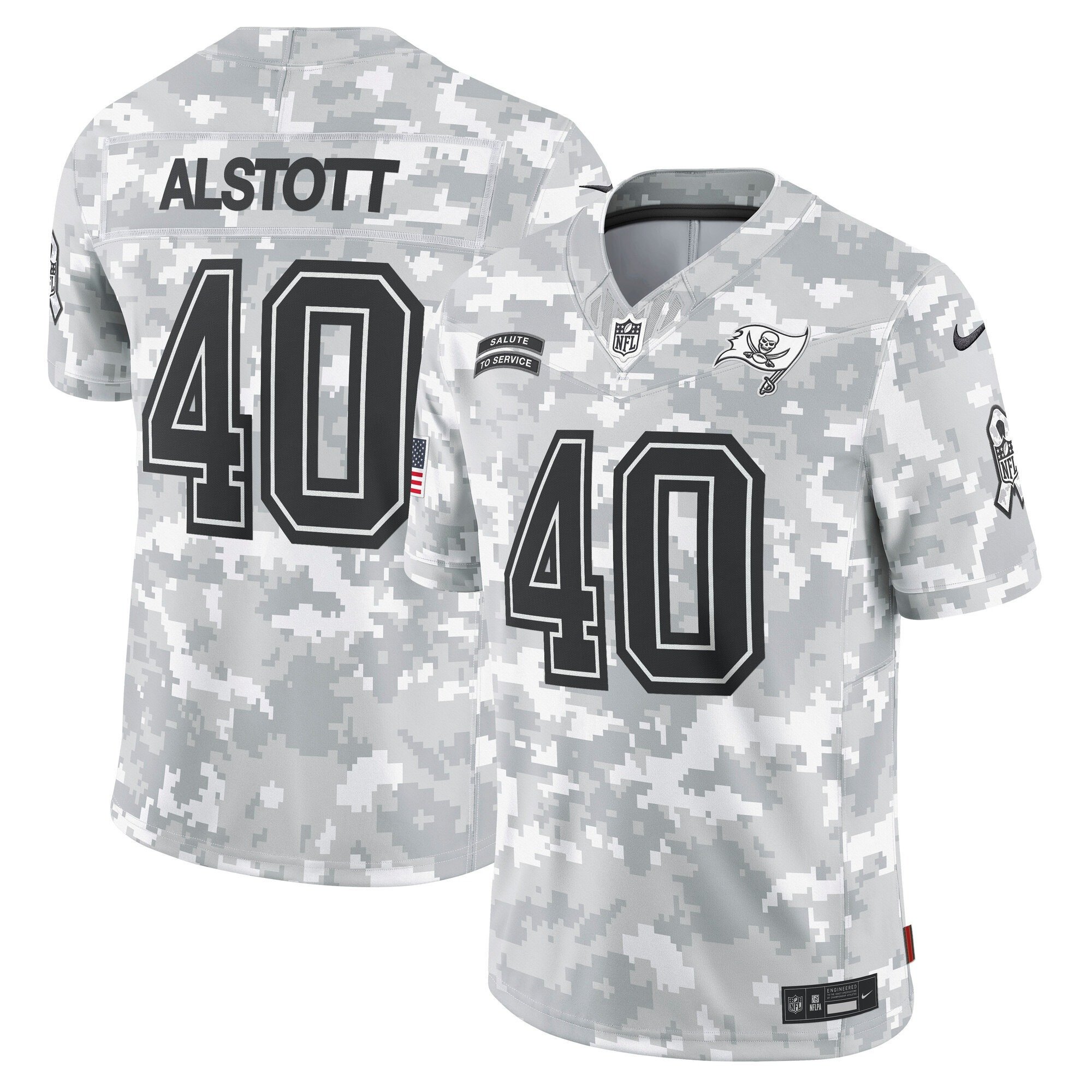 Men's Mike Alstott Tampa Bay Buccaneers 2024 Salute to Service Vapor Limited Arctic Camo Jersey - Arctic Camo - All Stitched