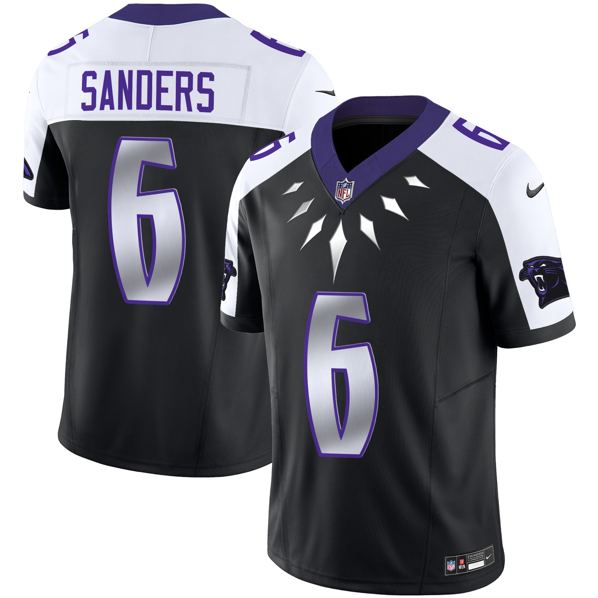 Men's Miles Sanders Carolina Panthers Wakanda Vapor Limited Black Alternate Jersey - All Stitched