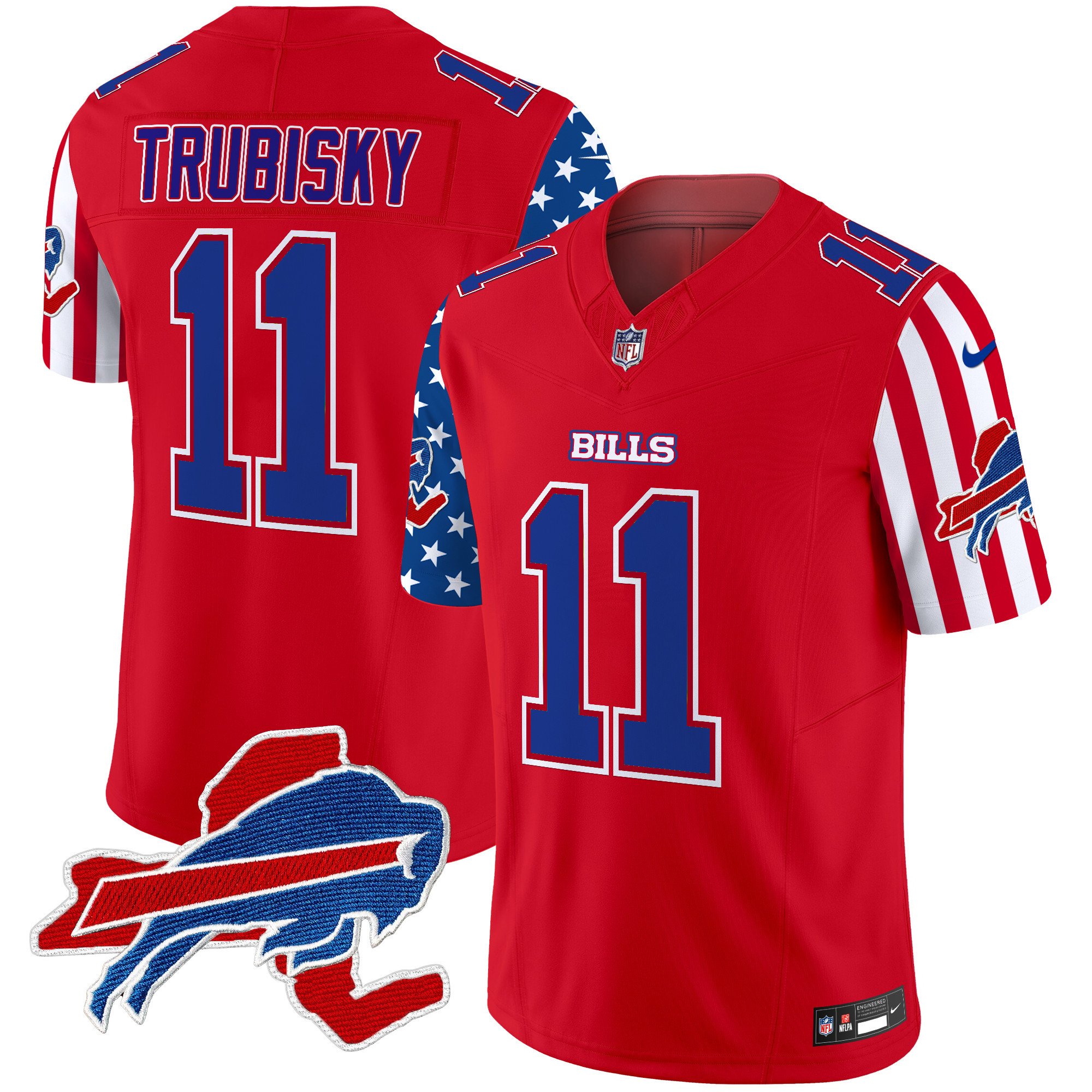 Men's Mitchell Trubisky Buffalo Bills American Style Vapor Limited Red Jersey - All Stitched