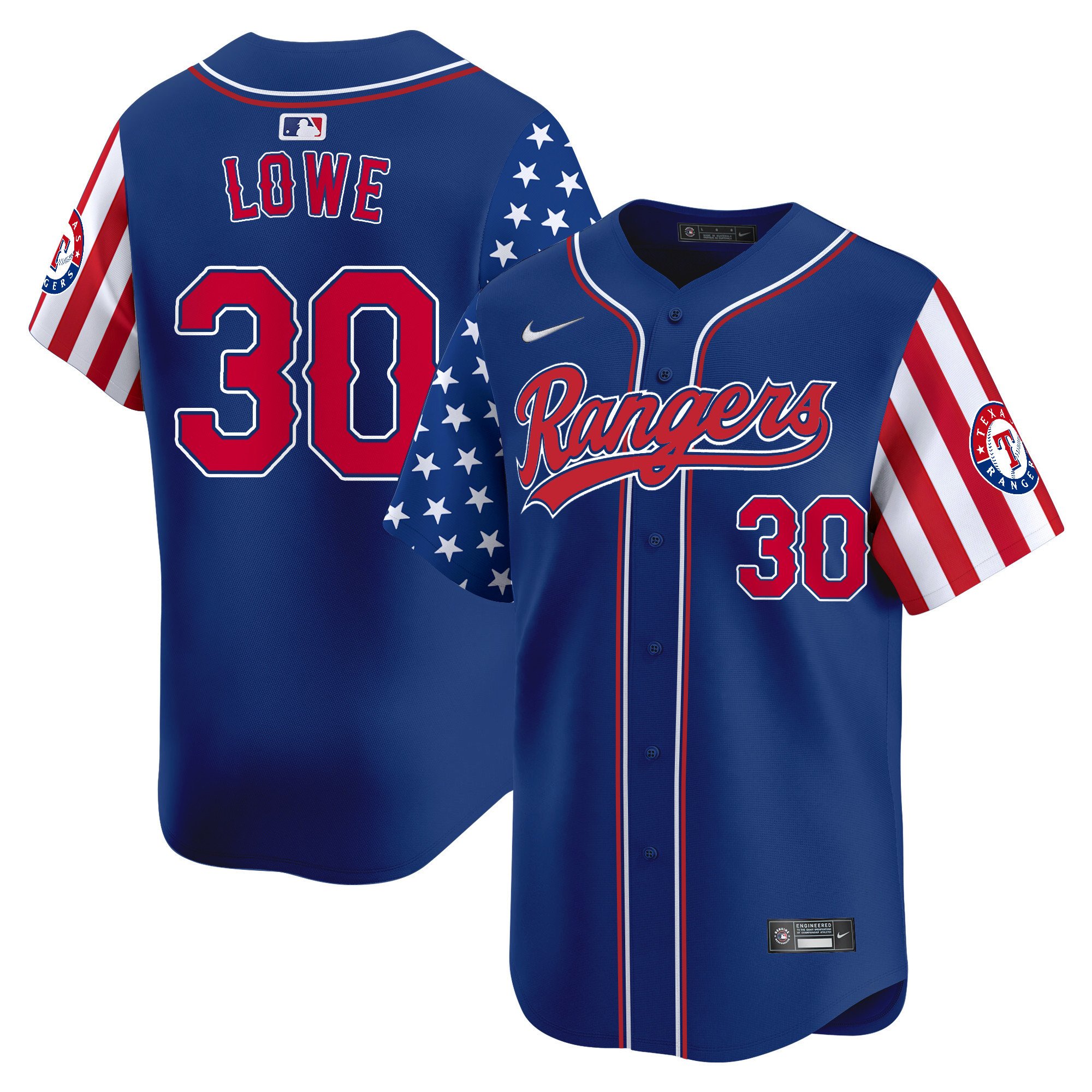 Men's Nathaniel Lowe Texas Rangers 2024 Independence Day Vapor Premier Limited Royal Jersey - All Stitched