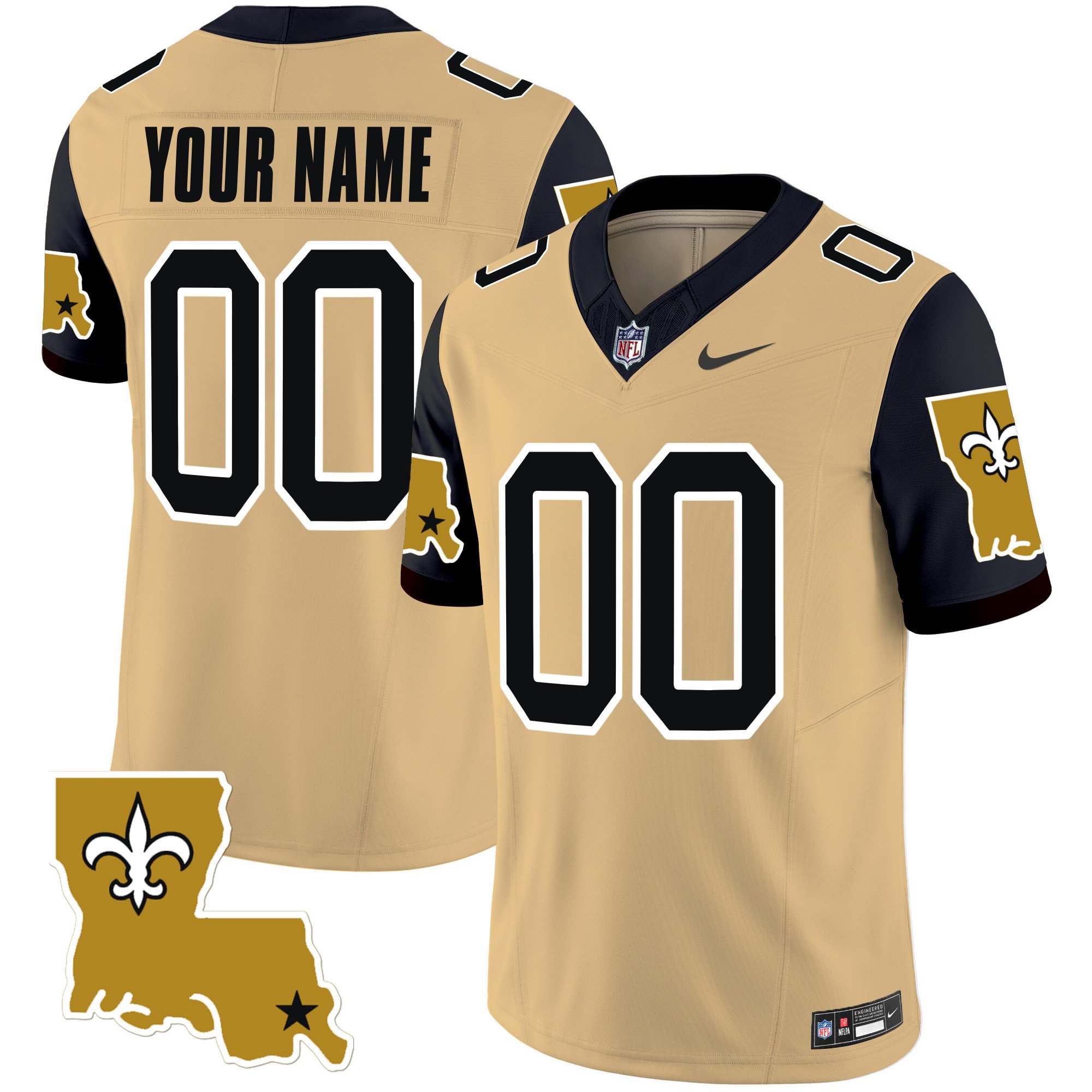 Men's New Orleans Saints 1987 Legacy Vapor Limited Custom Gold Jersey V2 - All Stitched