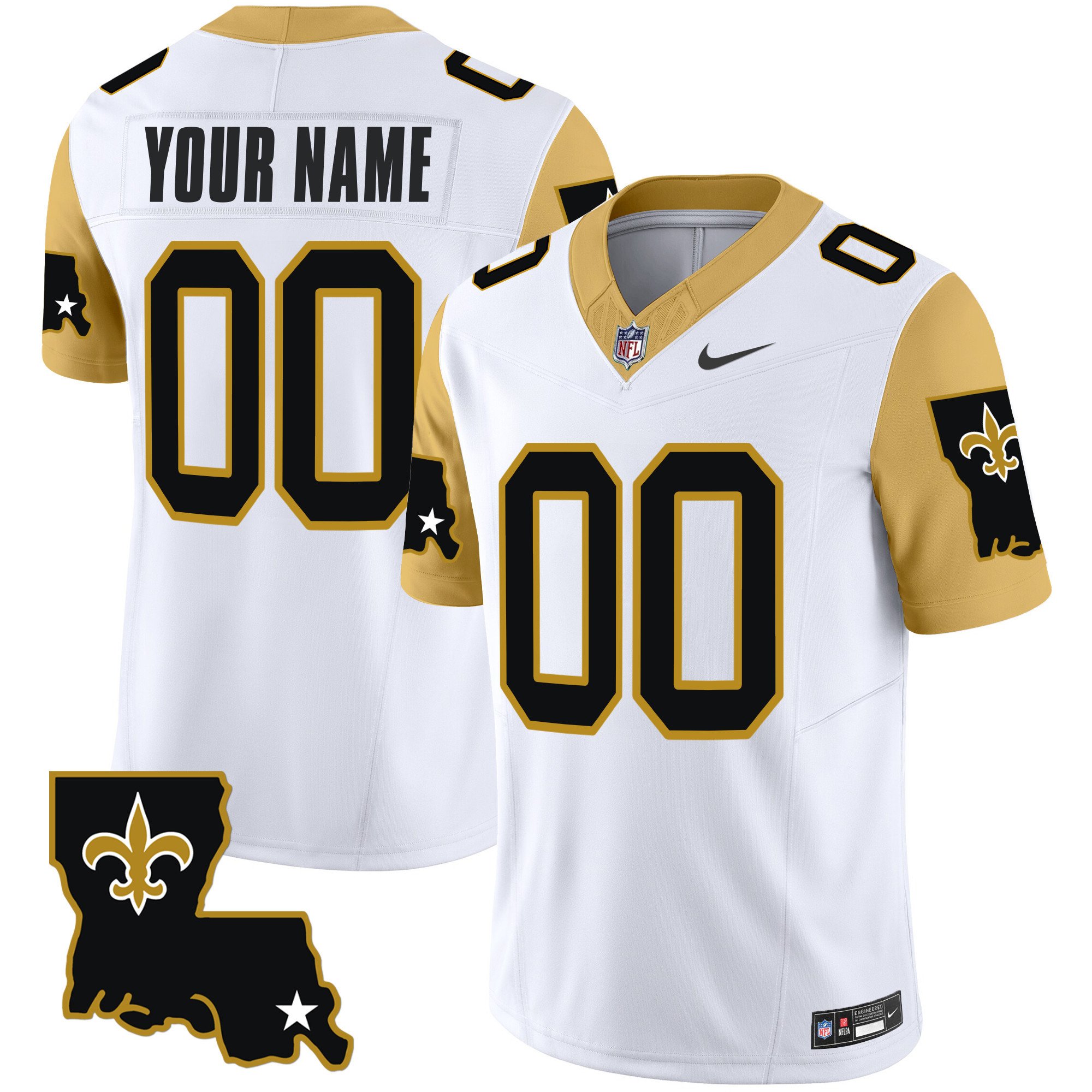 Men's New Orleans Saints 1987 Legacy Vapor Limited Custom White Jersey V2 - All Stitched