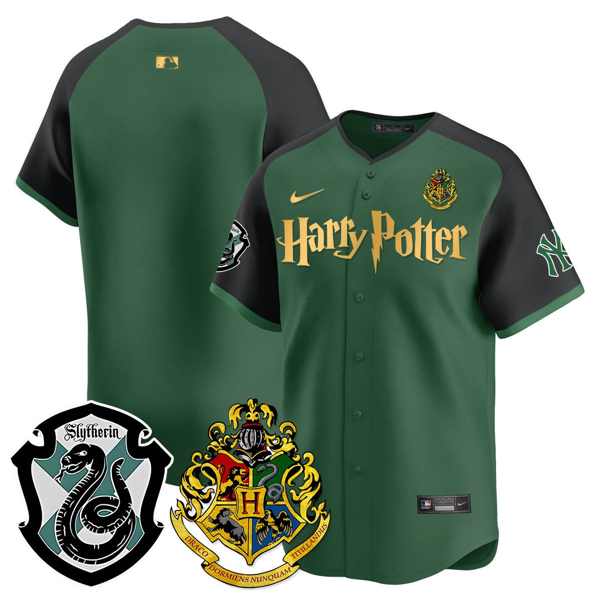Men's New York Yankees 2024 Harry Potter Vapor Premier Limited Slytherin Jersey - Printed