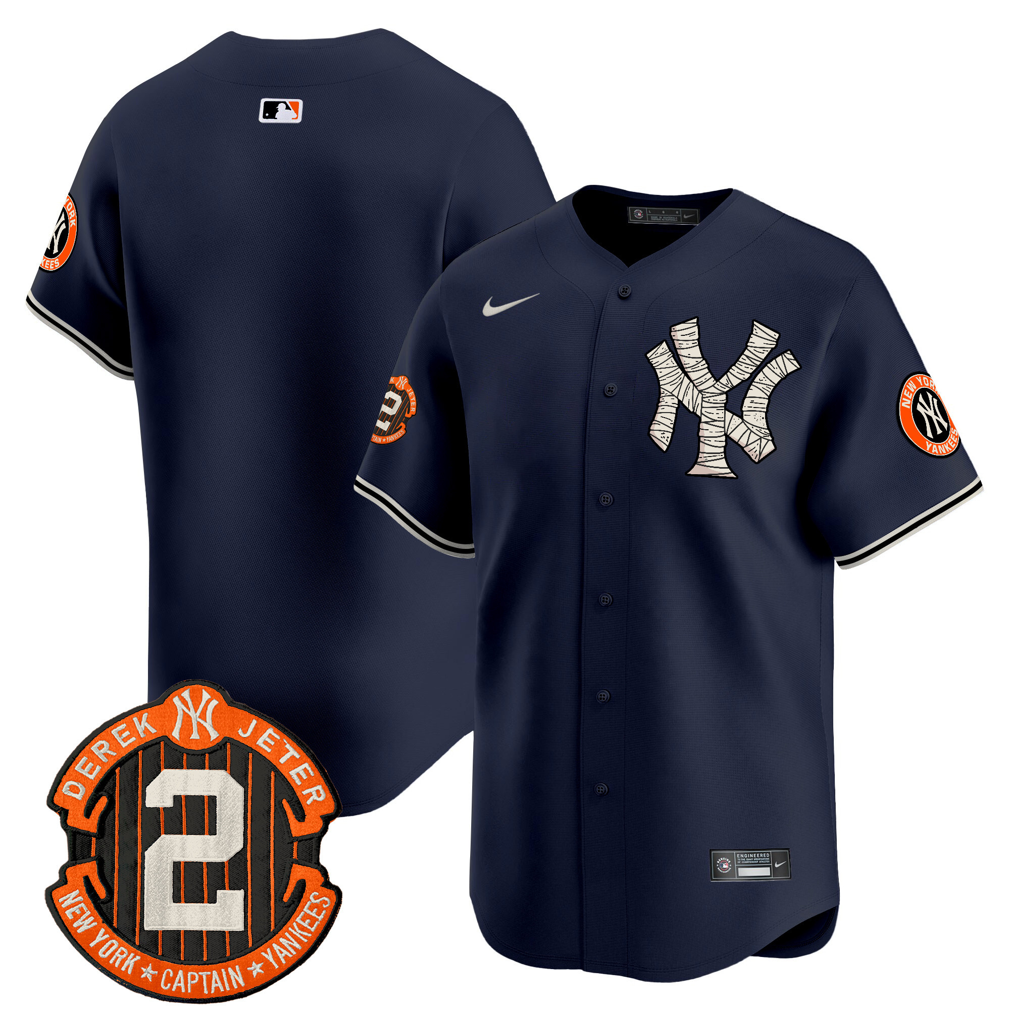 Men's New York Yankees Halloween Vapor Premier Limited Navy Jersey - All Stitched