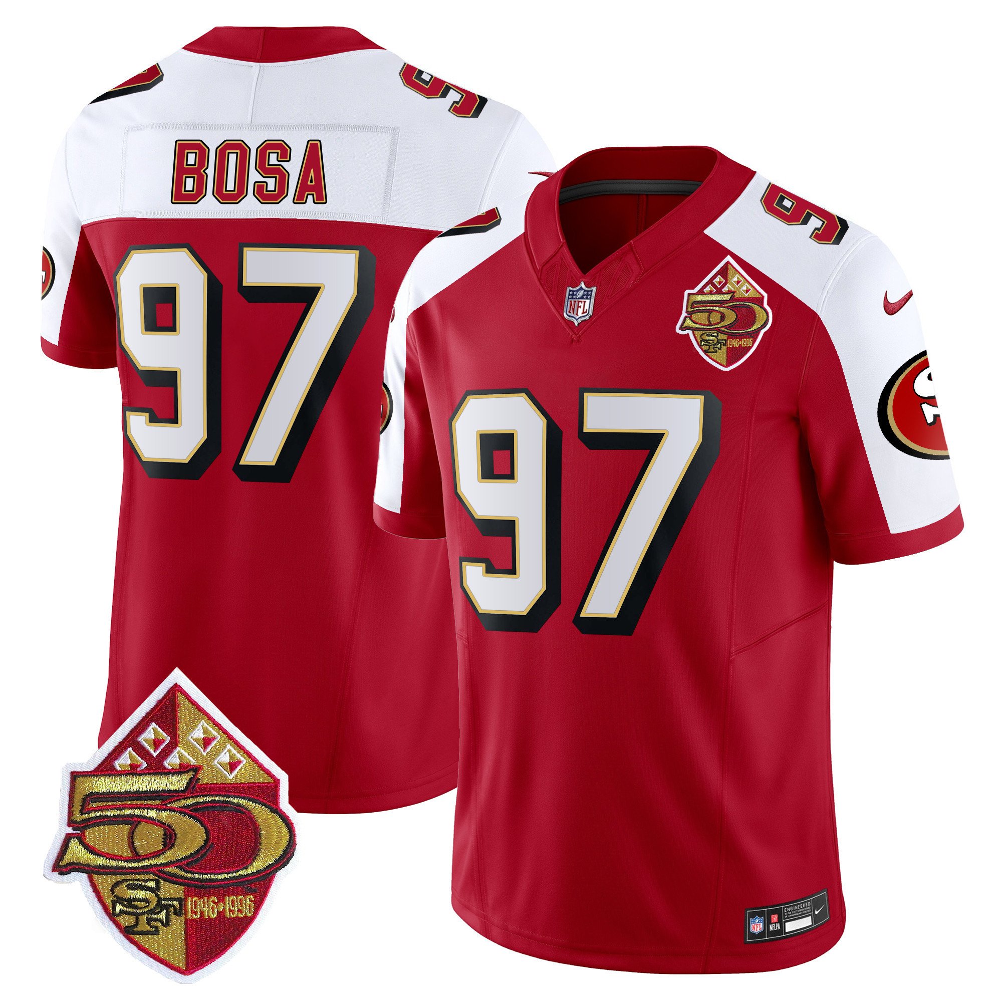 Men's Nick Bosa San Francisco 49ers 1996 Throwback Vapor Limited Alternate Jersey - All Stitched