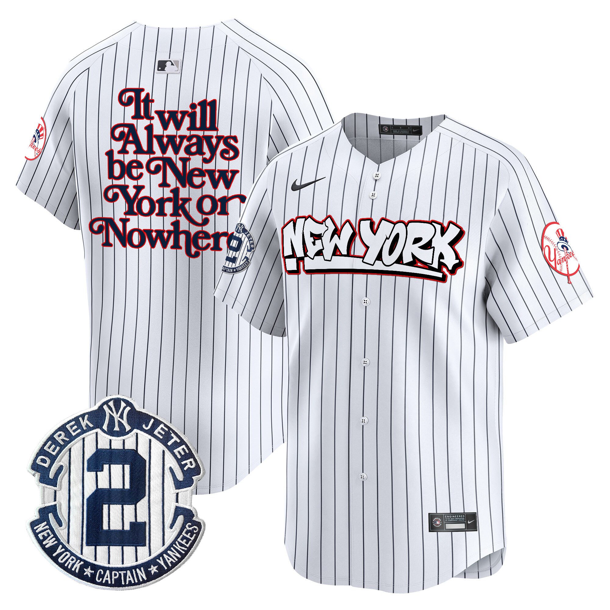 Men's NYON New York Yankees Graffiti Vapor Premier Limited Pinstripe Jersey V2 - All Stitched