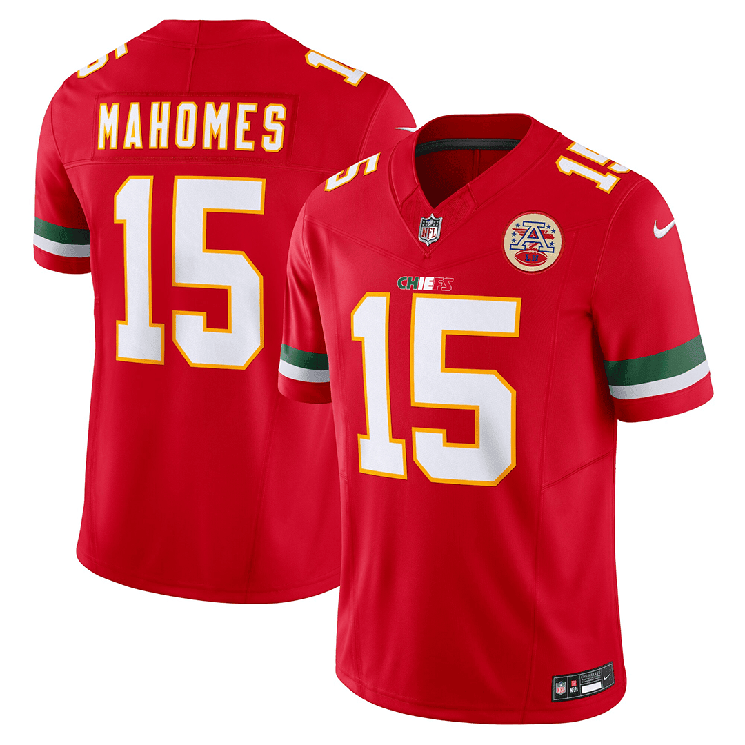 Men's Patrick Mahomes Kansas City Chiefs Mexico Edition Vapor Limited Red Jersey - All Stitched