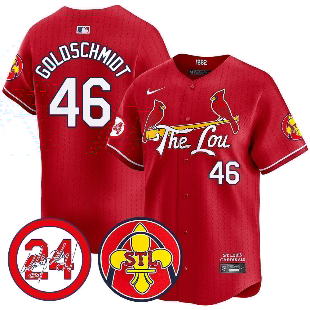 Men's Paul Goldschmidt St. Louis Cardinals 2024 City Connect Whitey Herzog Patch Vapor Premier Limited Red Jersey V2 - All Stitched