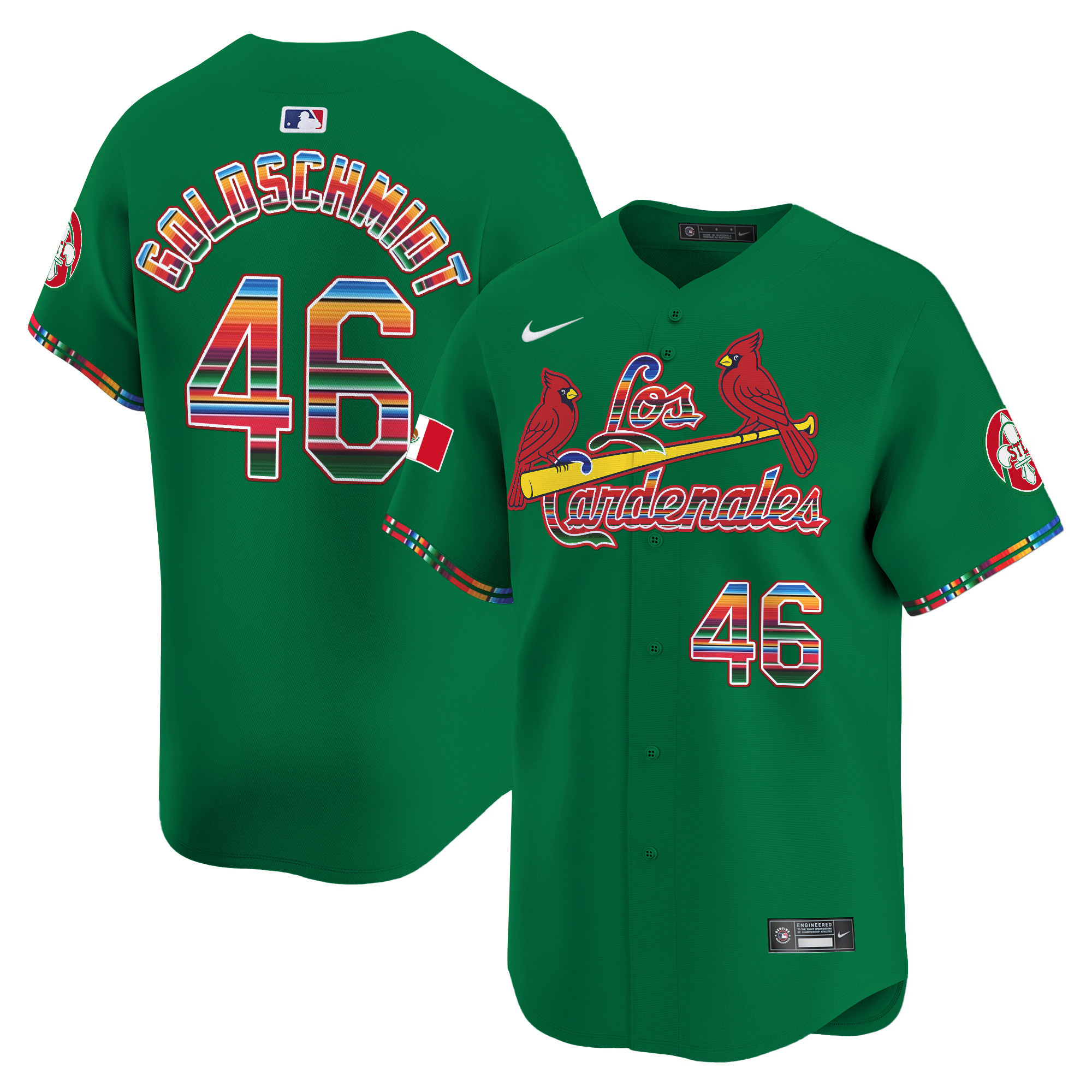 Men's Paul Goldschmidt St. Louis Cardinals Fiesta Cardenales Vapor Premier Limited Green Jersey - All Stitched