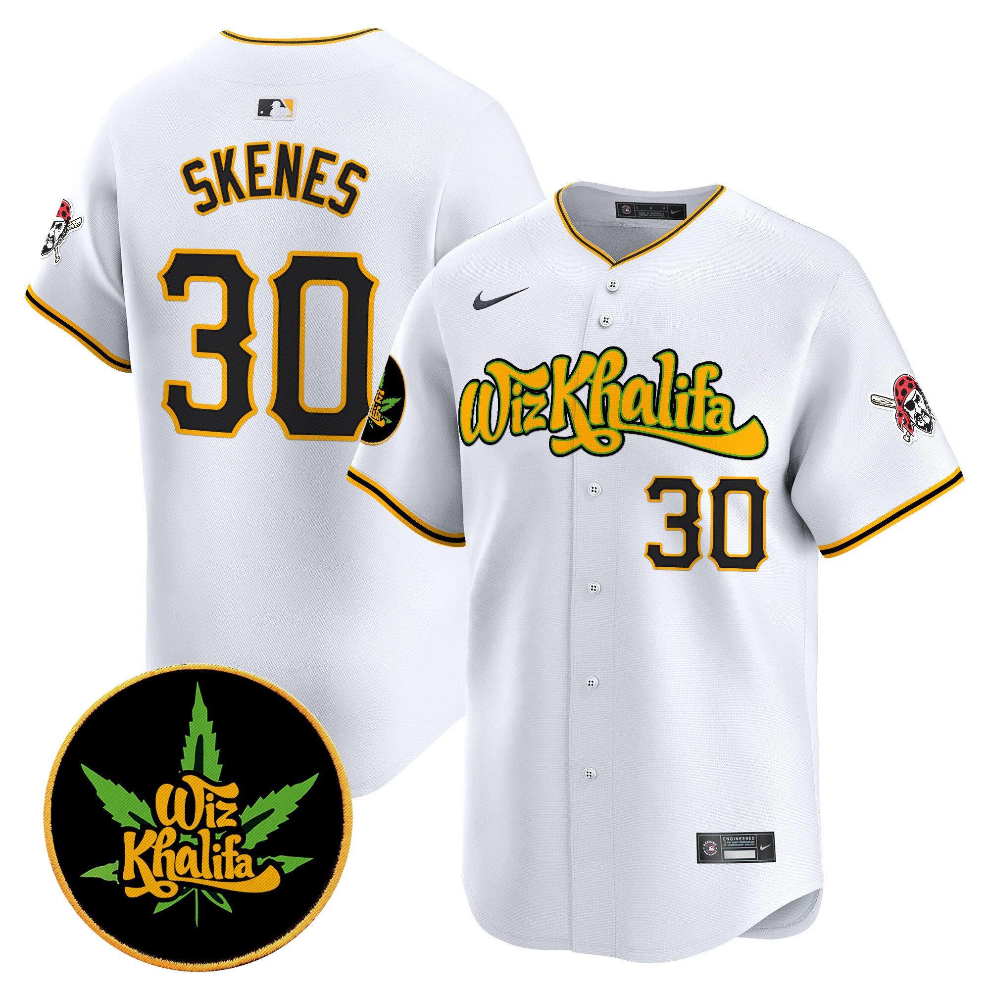 Men's Paul Skenes Pittsburgh Pirates Wiz Khalifa Vapor Premier Limited White Jersey - All Stitched