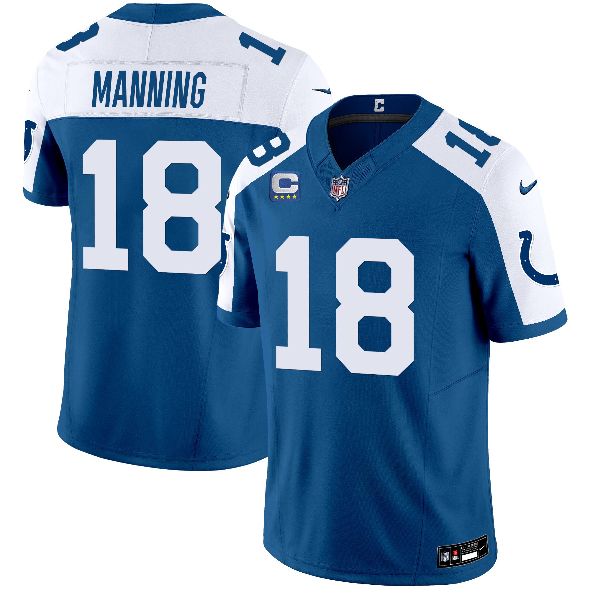 Men's Peyton Manning Indianapolis Colts Vapor Limited Royal Alternate Jersey - All Stitched