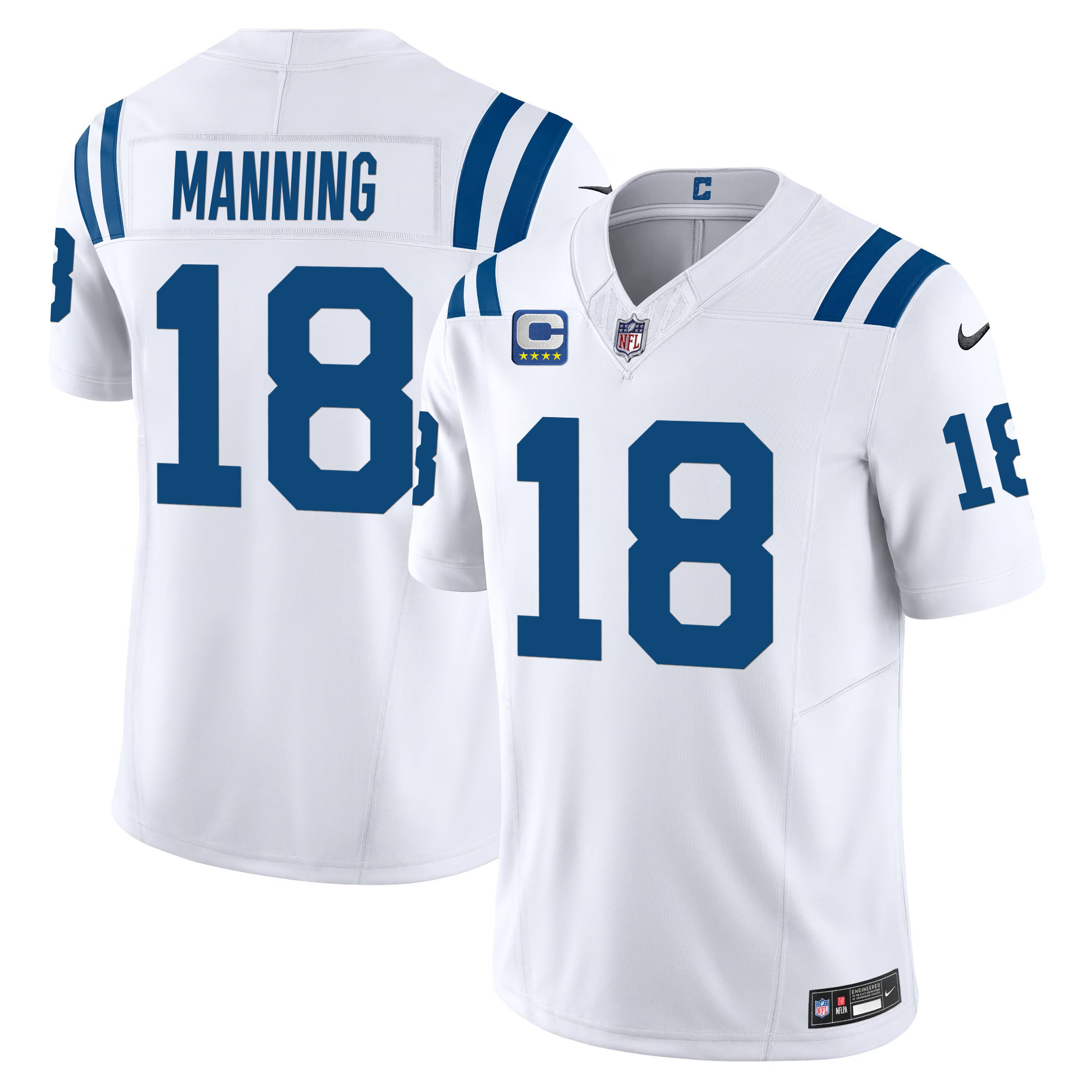 Men's Peyton Manning Indianapolis Colts Vapor Limited White Jersey - All Stitched