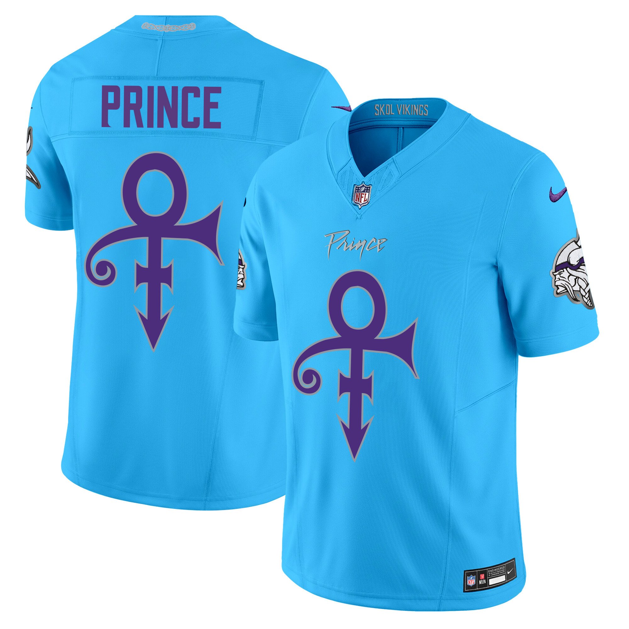 Men's Prince Minnesota Vikings 2024 Prince Vapor Limited Light Blue Jersey - All Stitched